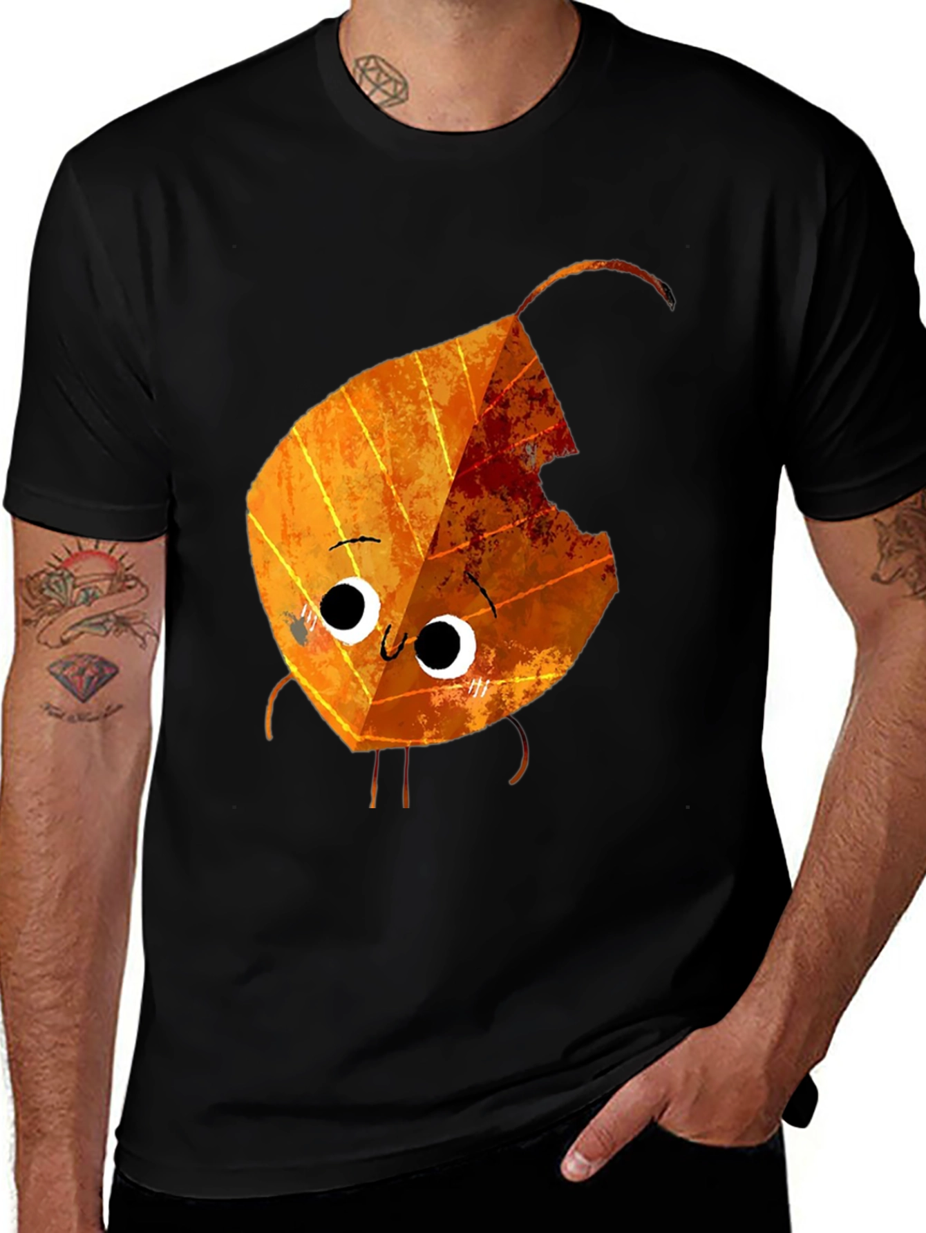 Cartoon Autumn Leaf Graphic Tee