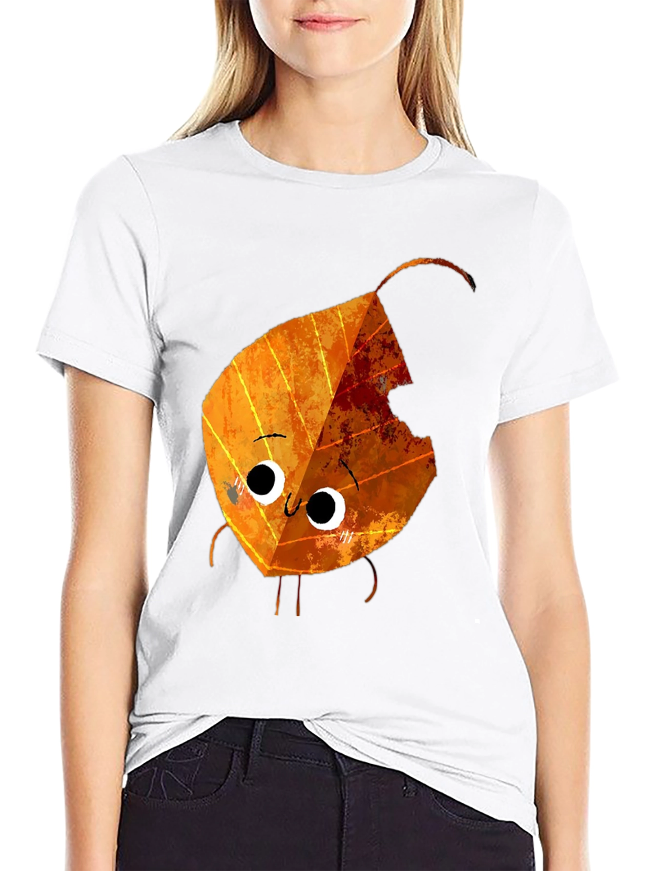 Cartoon Autumn Leaf Graphic Tee