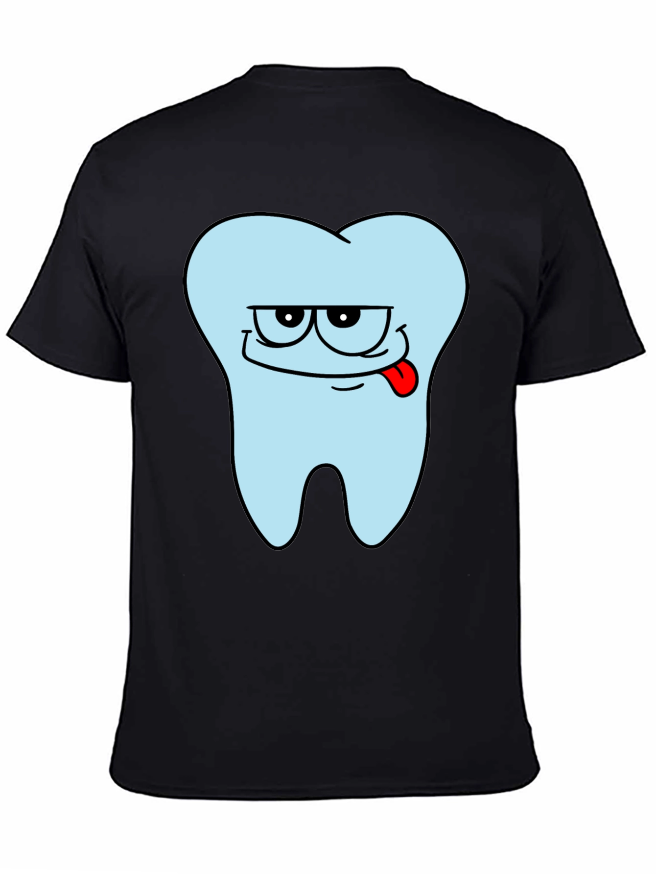 Funny Tooth Graphic Mens Black T-Shirt