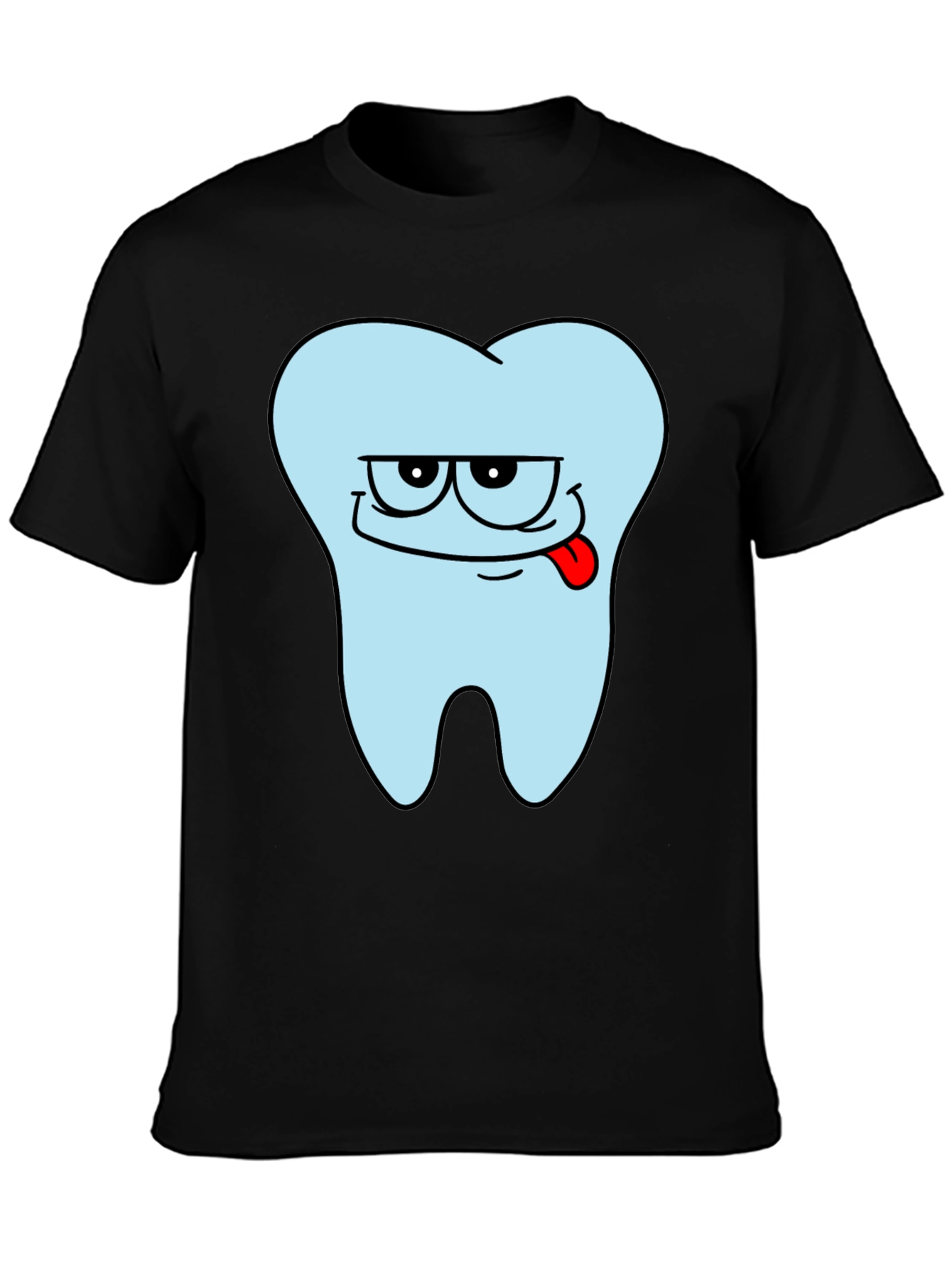 Funny Tooth Graphic Mens Black T-Shirt
