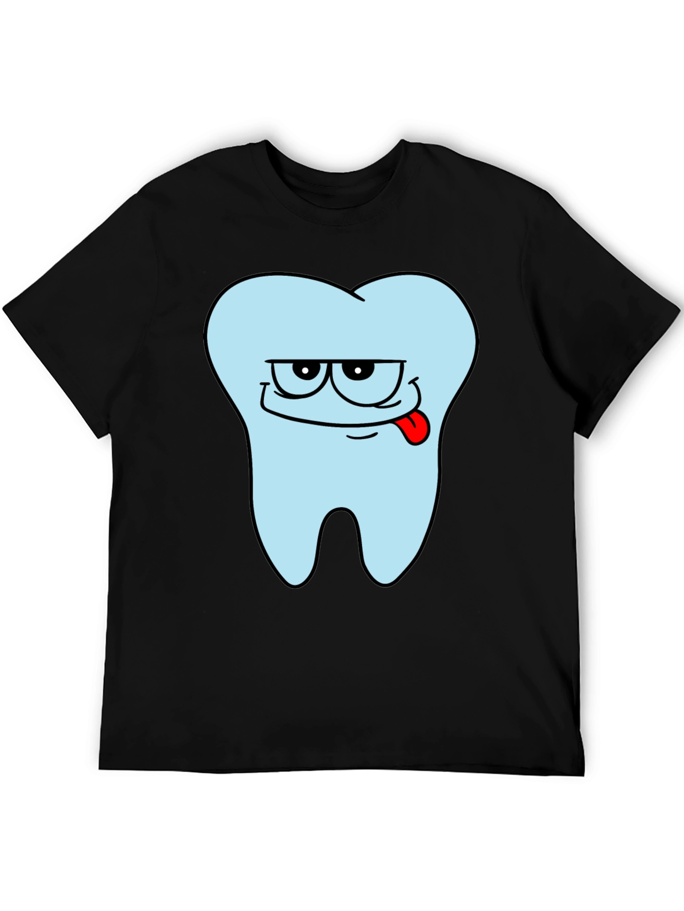 Funny Tooth Graphic Mens Black T-Shirt