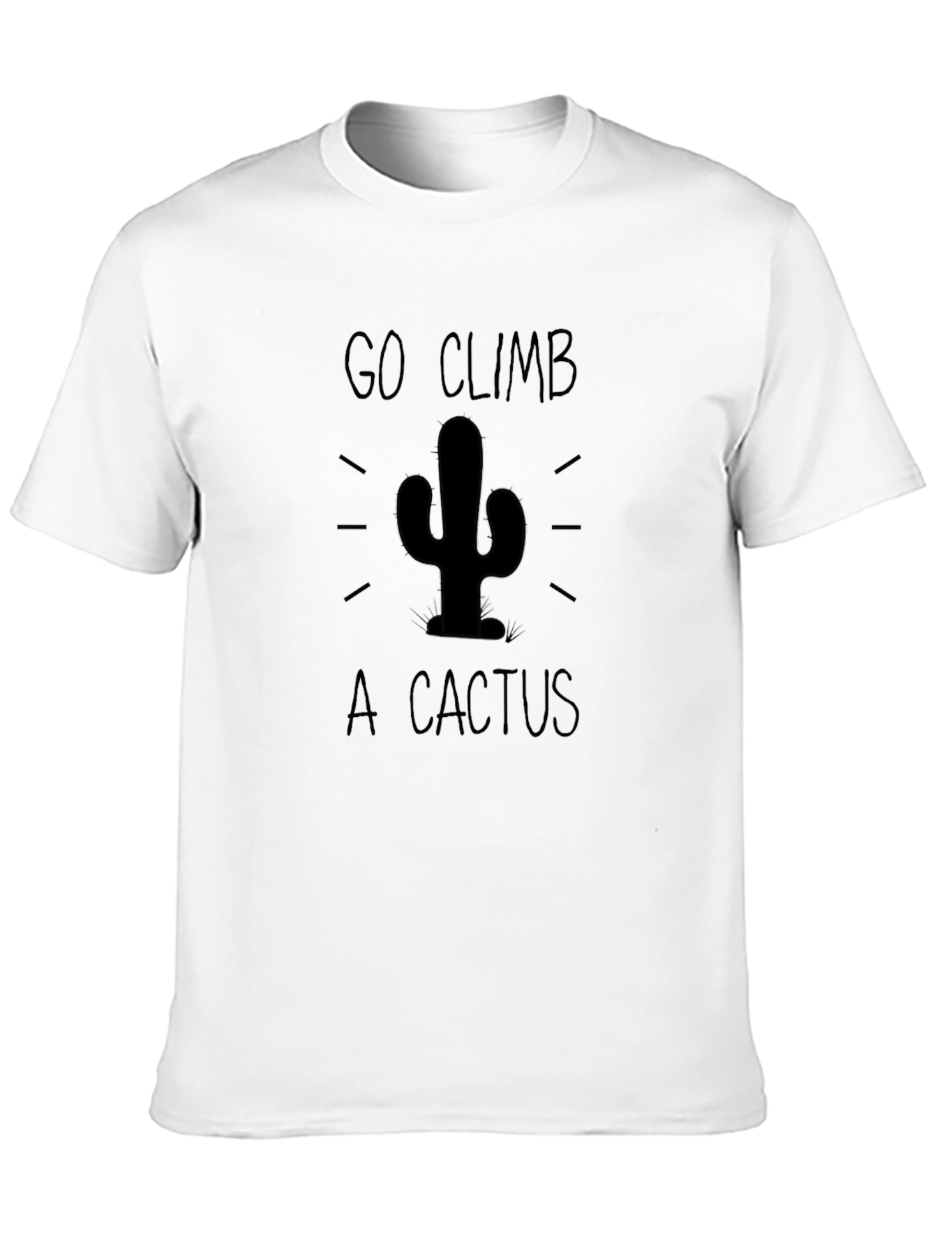 Go Climb A Cactus Black Graphic T-Shirt