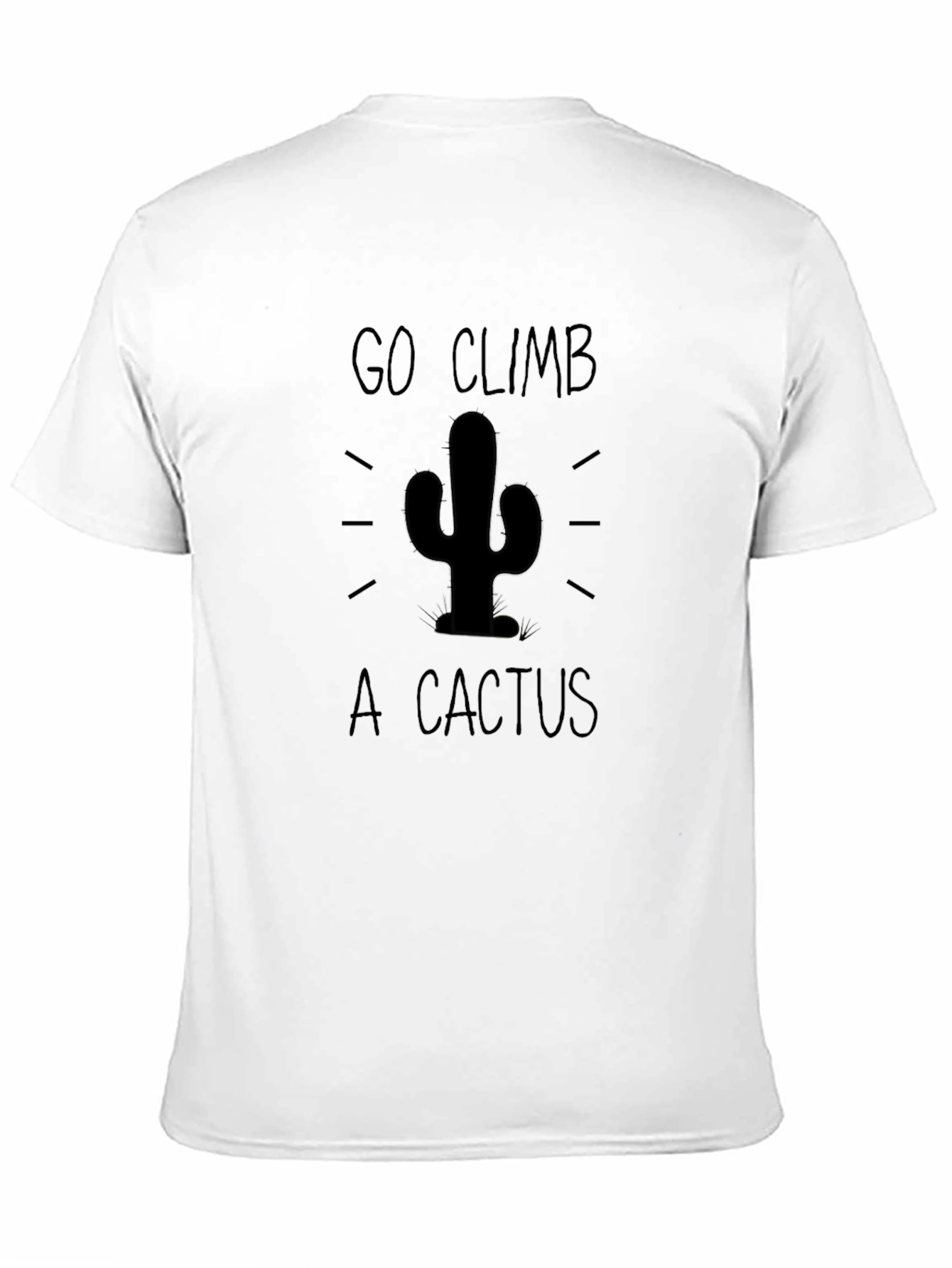 Go Climb A Cactus Black Graphic T-Shirt