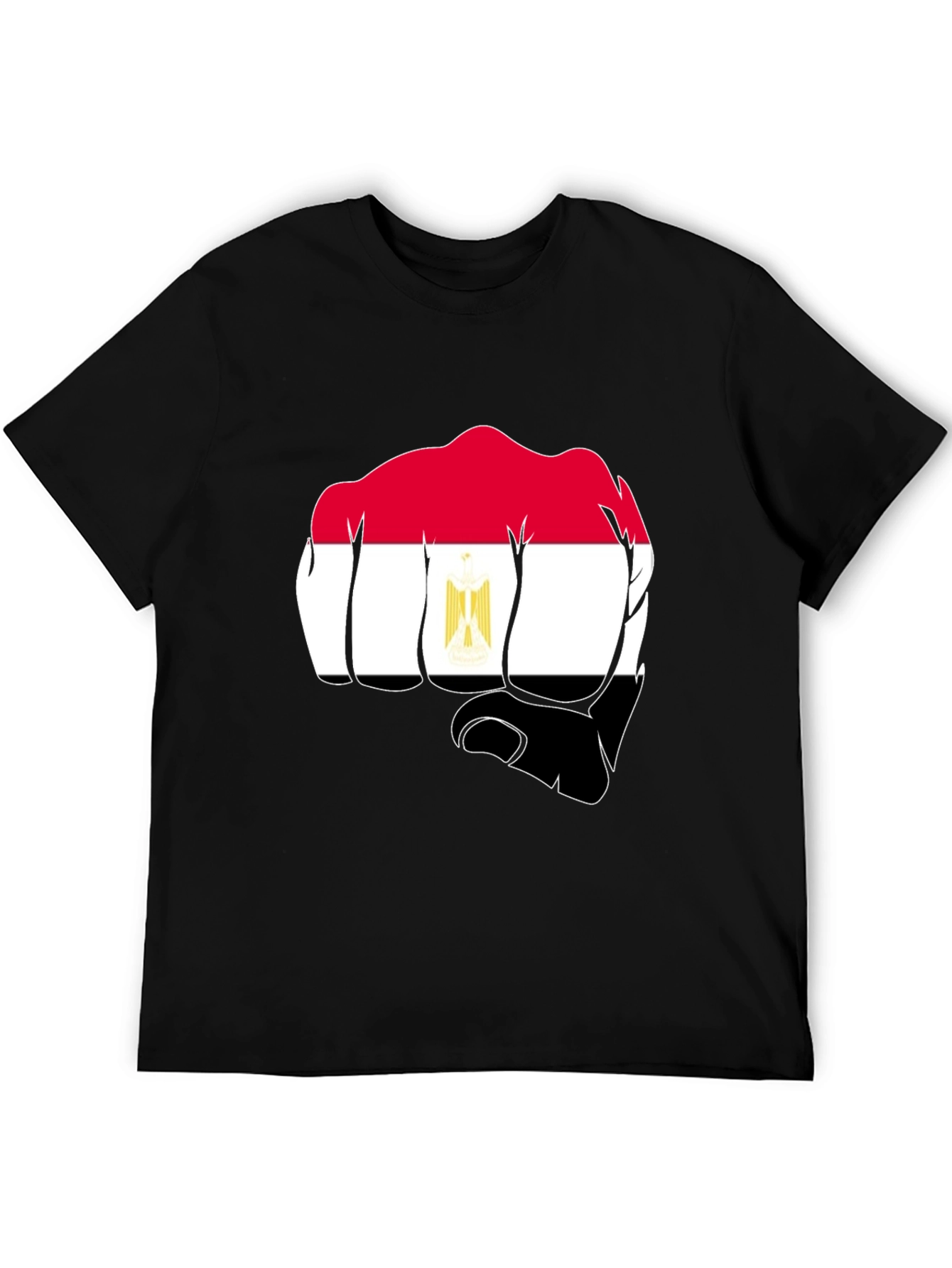 Egypt Flag Fist Black T-Shirt