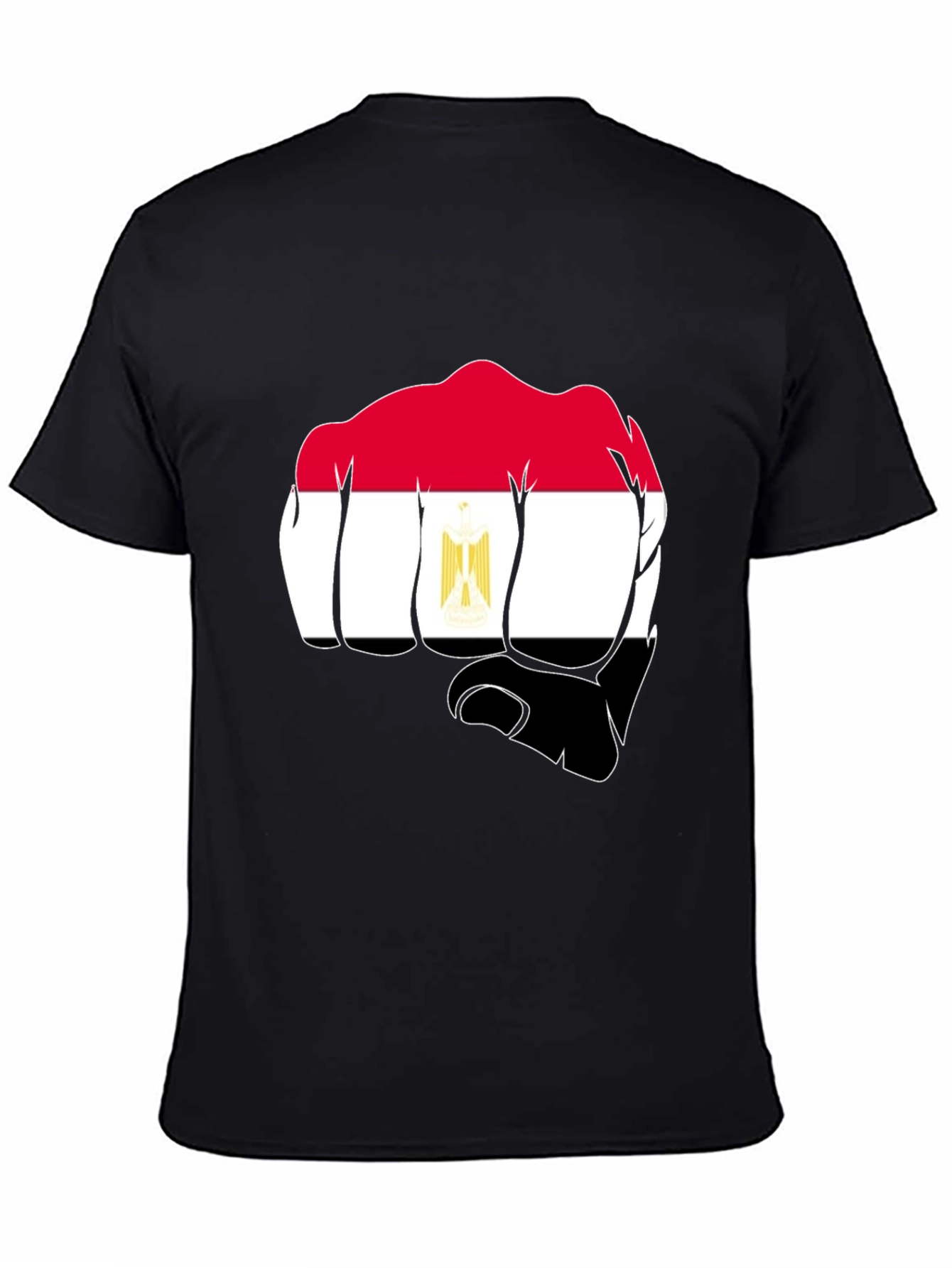 Egypt Flag Fist Black T-Shirt