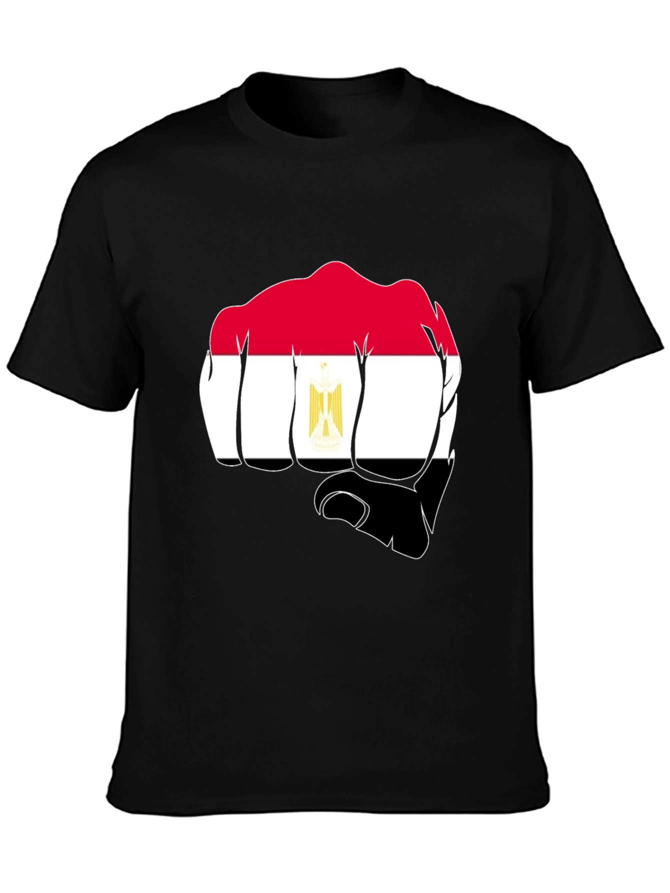 Egypt Flag Fist Black T-Shirt