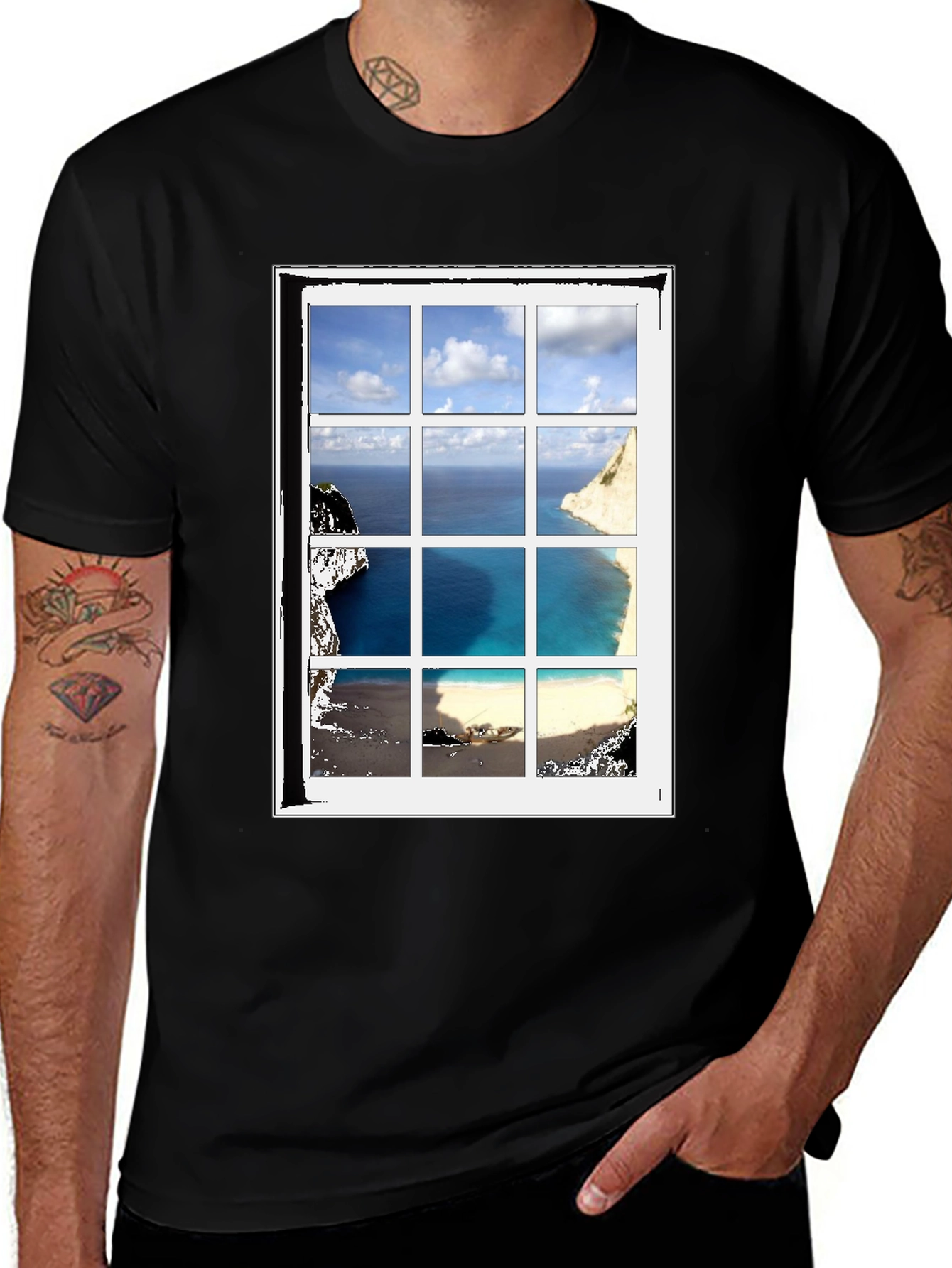 Ocean View Window Pane Graphic T-Shirt