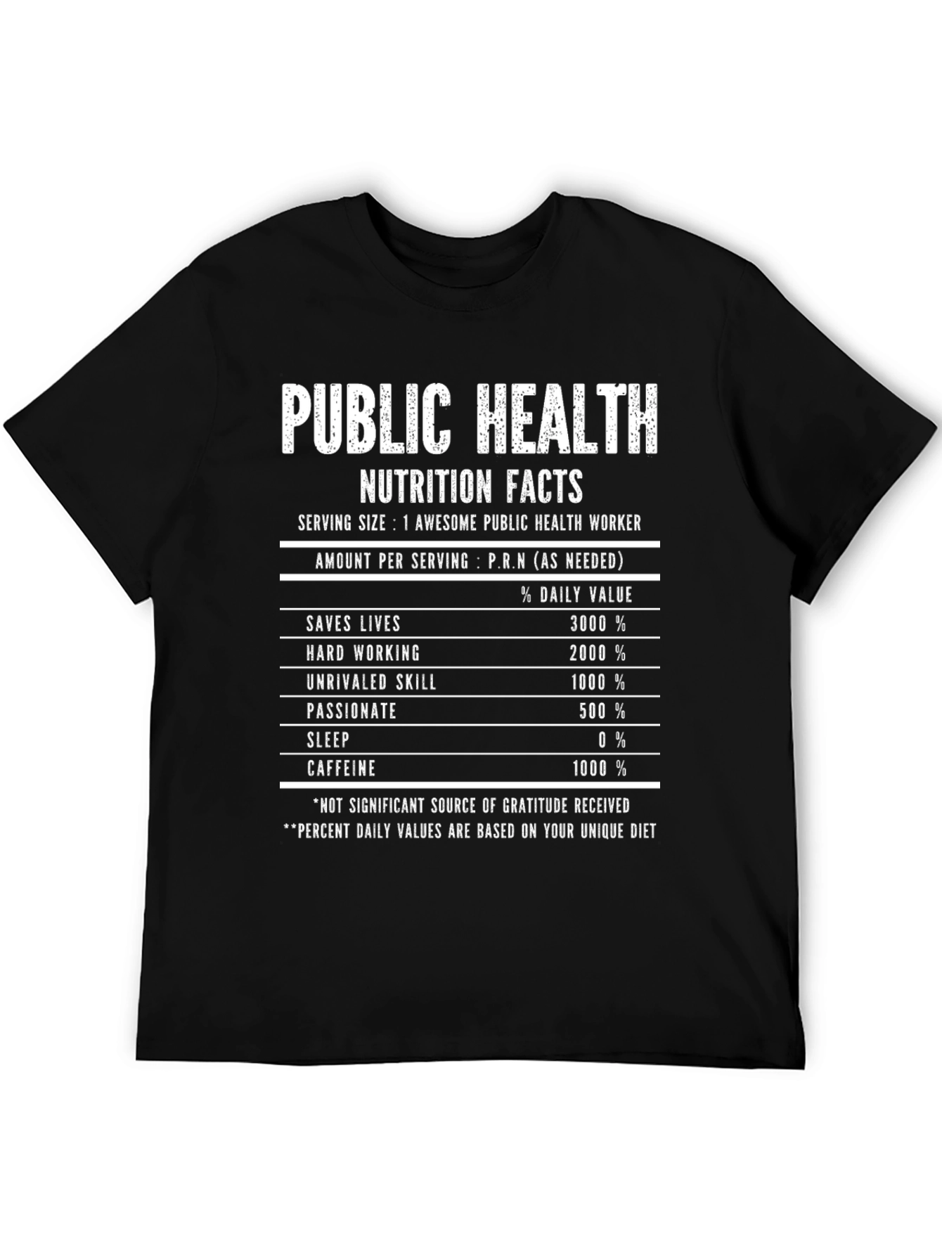 Public Health Nutrition Facts Graphic Tee