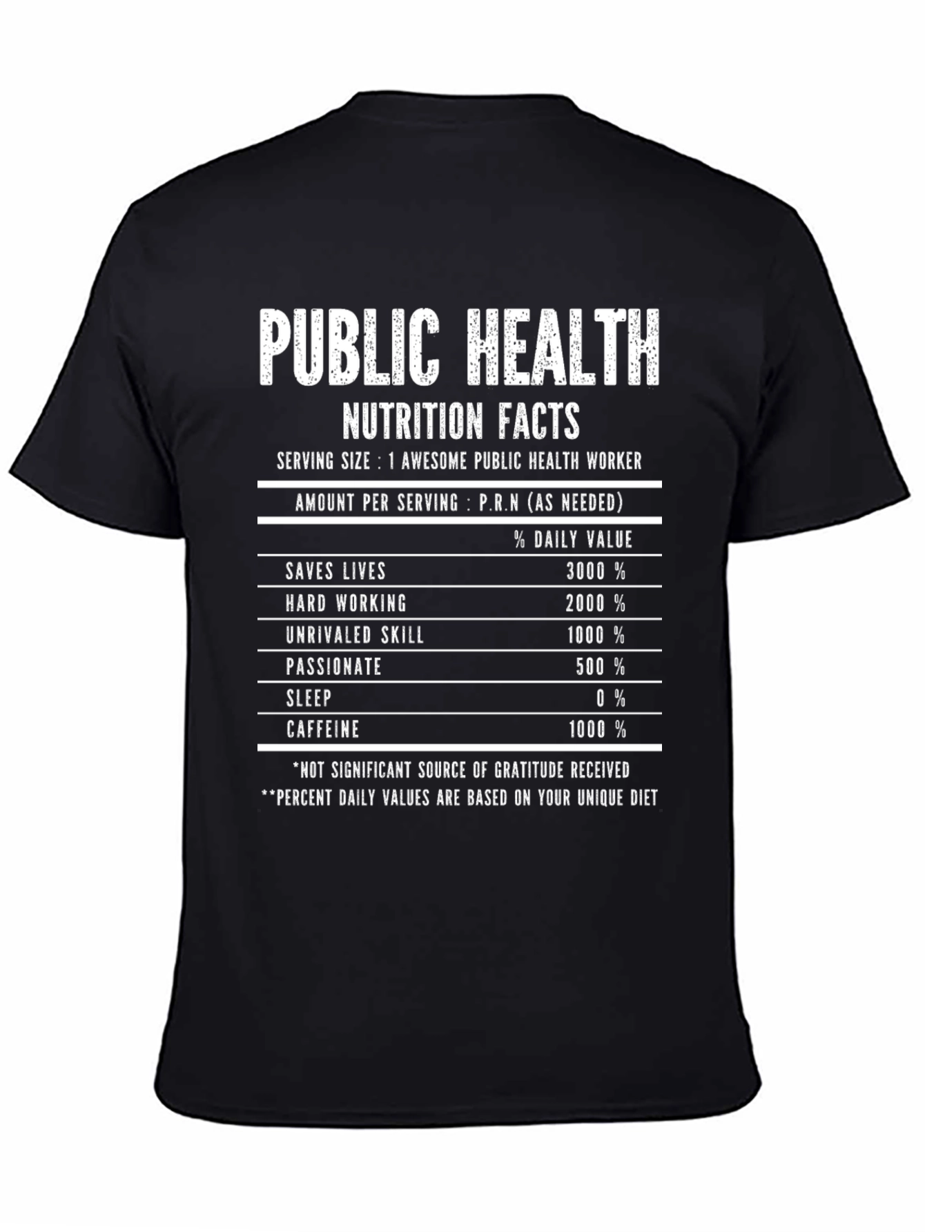 Public Health Nutrition Facts Graphic Tee