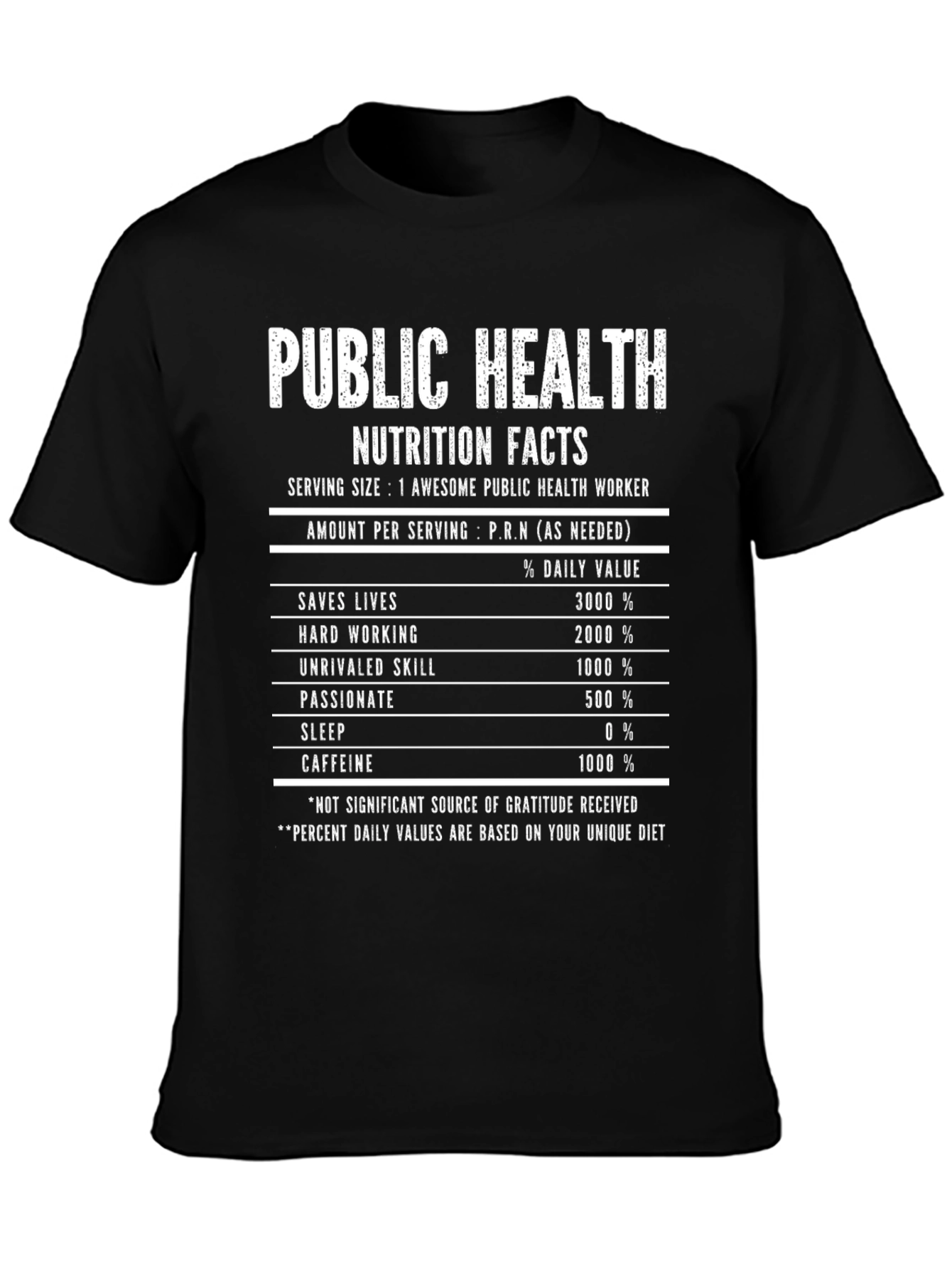 Public Health Nutrition Facts Graphic Tee