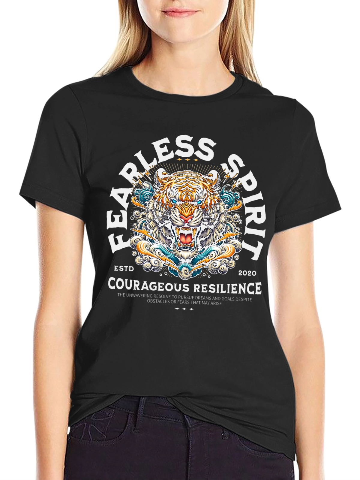 Fearless Spirit Tiger Graphic T-Shirt