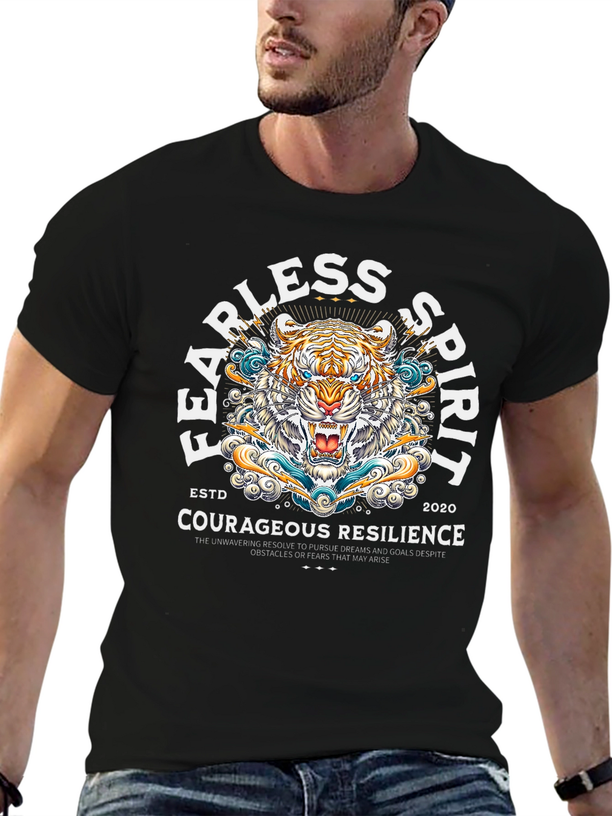 Fearless Spirit Tiger Graphic T-Shirt