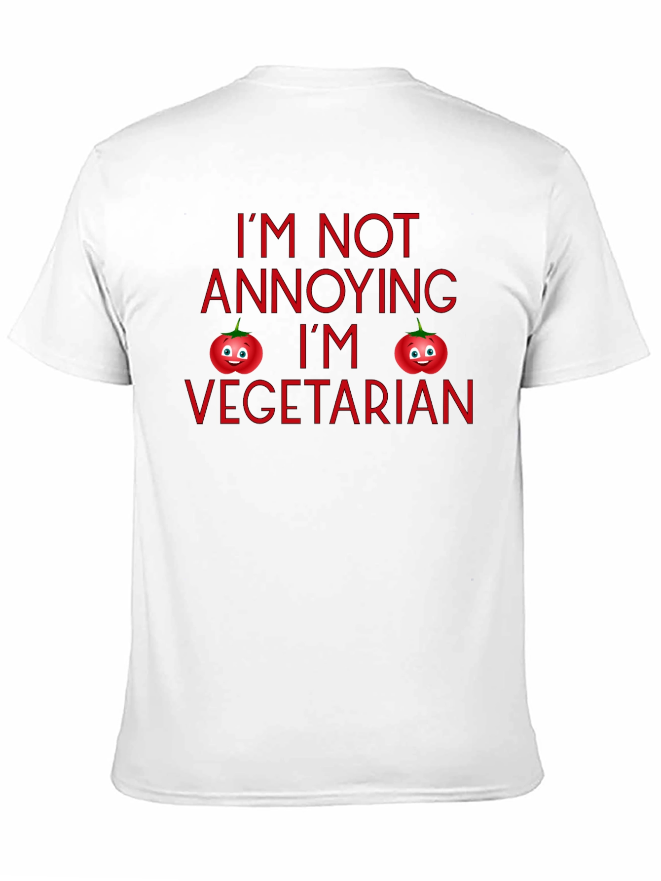 Funny Vegetarian Tomato Graphic Black T-Shirt