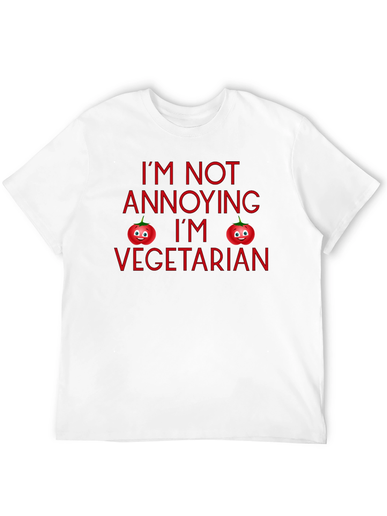 Funny Vegetarian Tomato Graphic Black T-Shirt