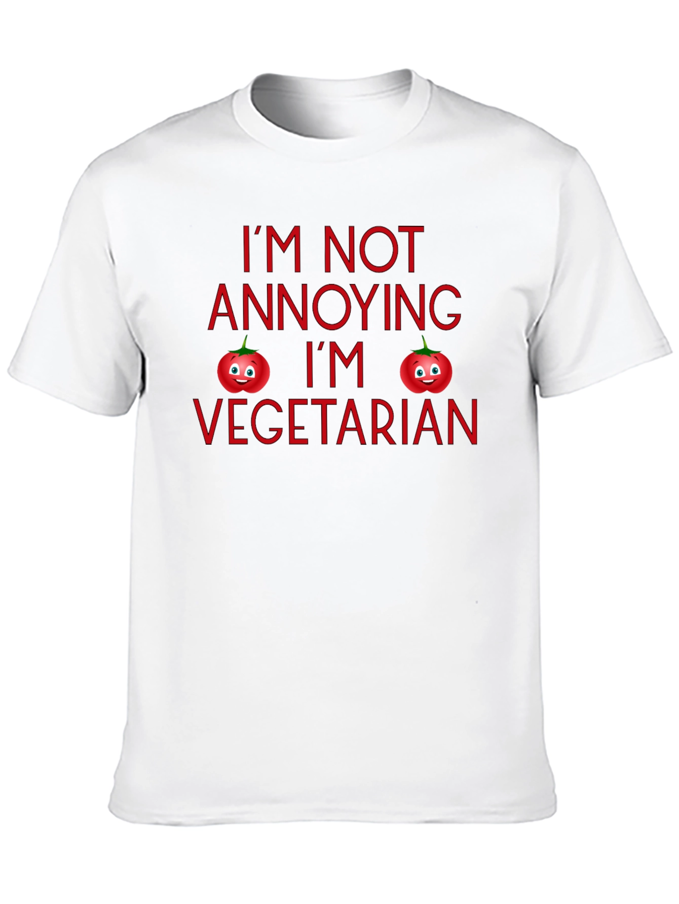 Funny Vegetarian Tomato Graphic Black T-Shirt