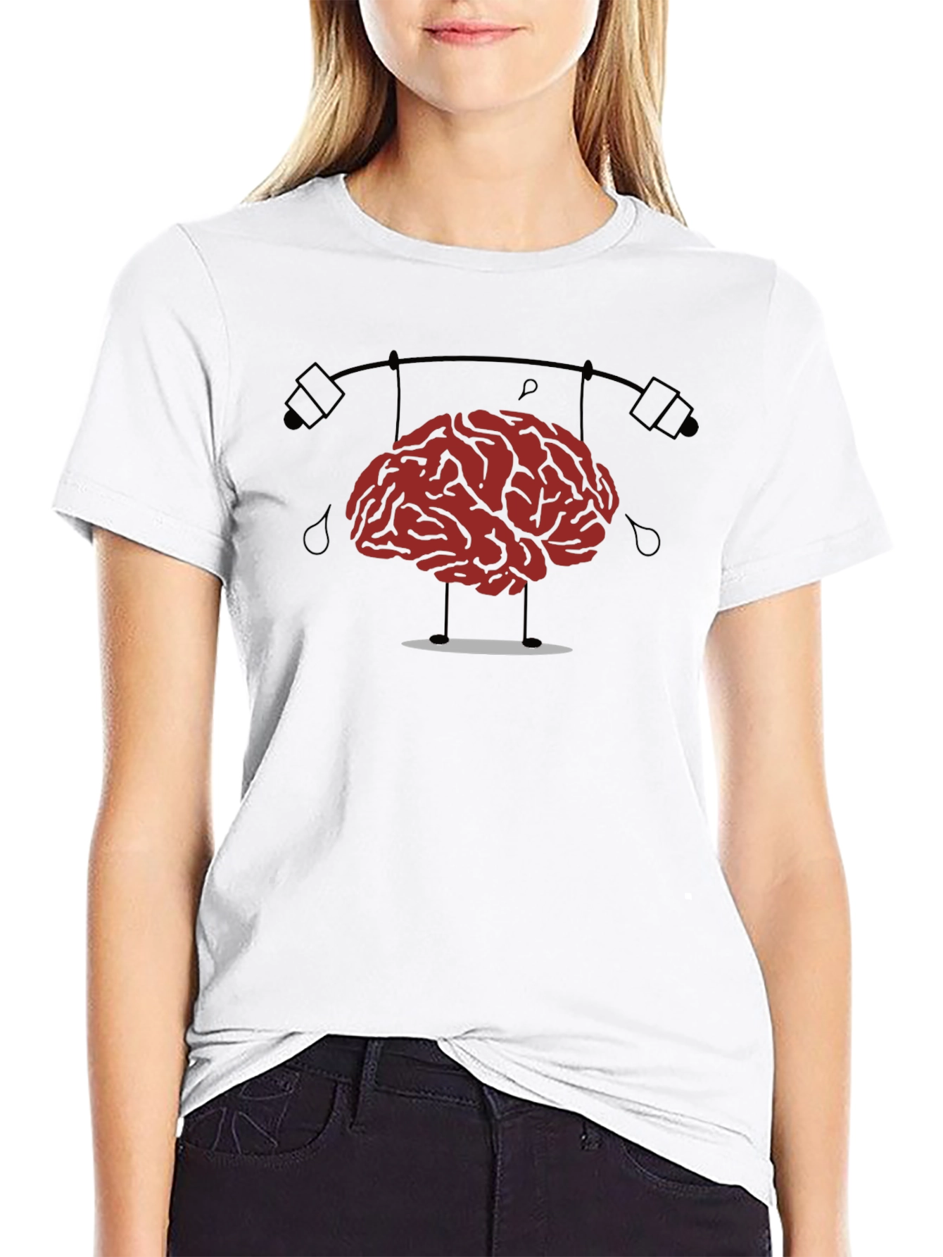 Brain Lifting Weights Graphic T-Shirt