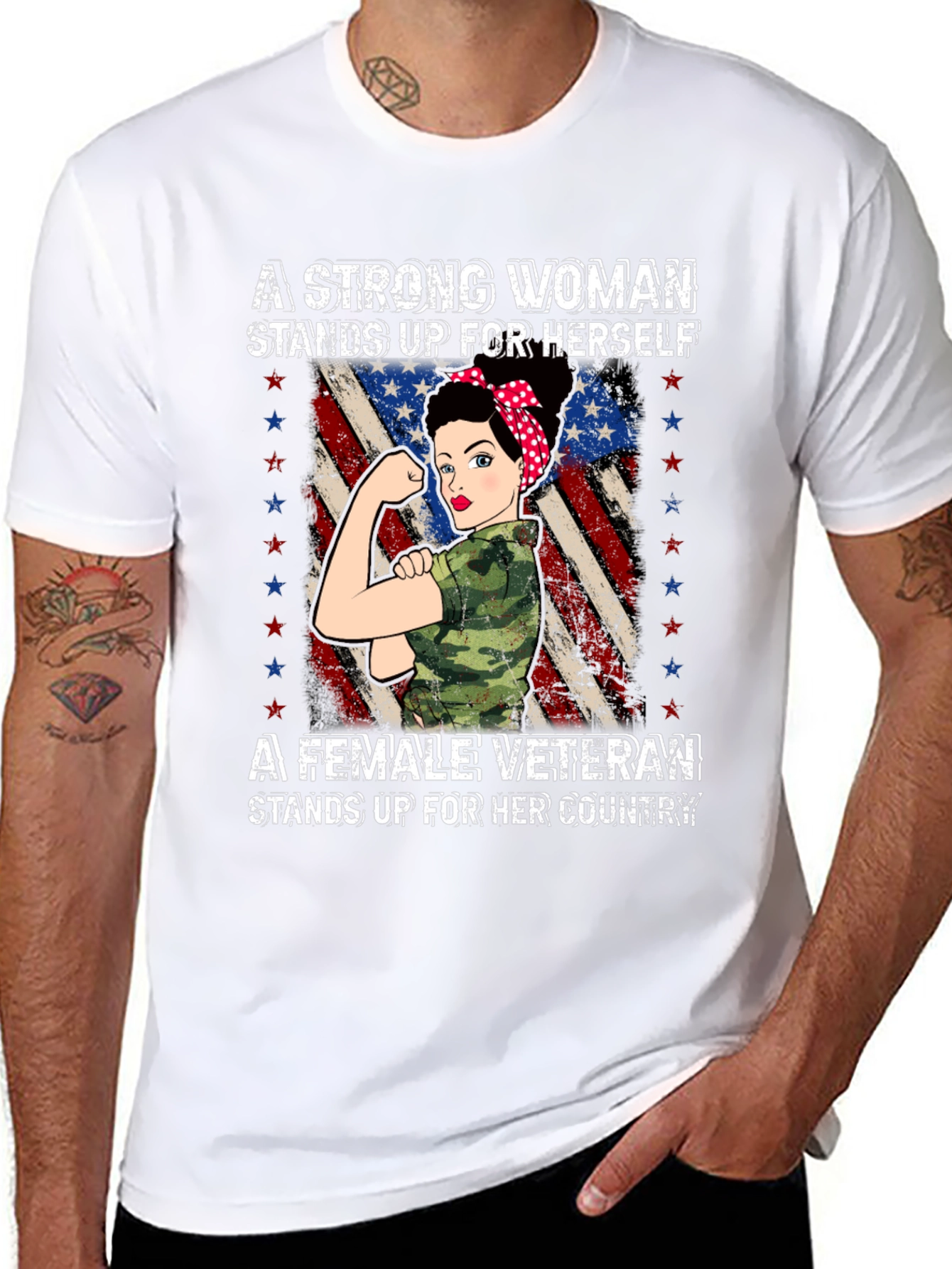 Strong Woman Veteran T-Shirt