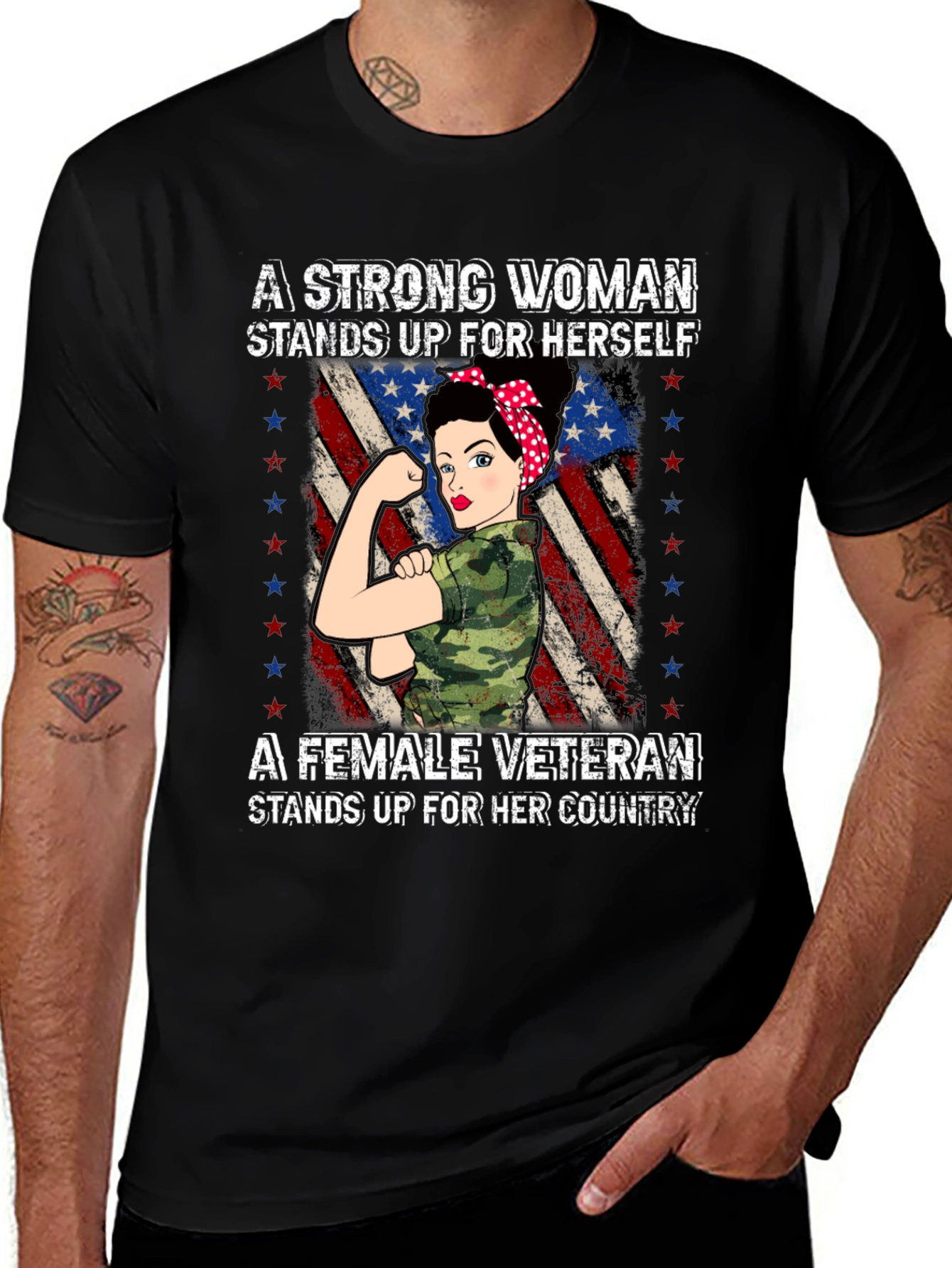Strong Woman Veteran T-Shirt