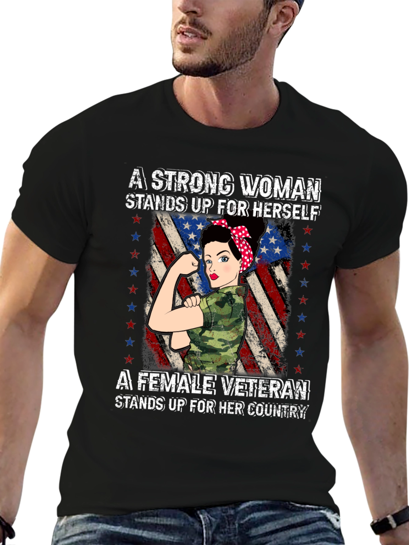 Strong Woman Veteran T-Shirt