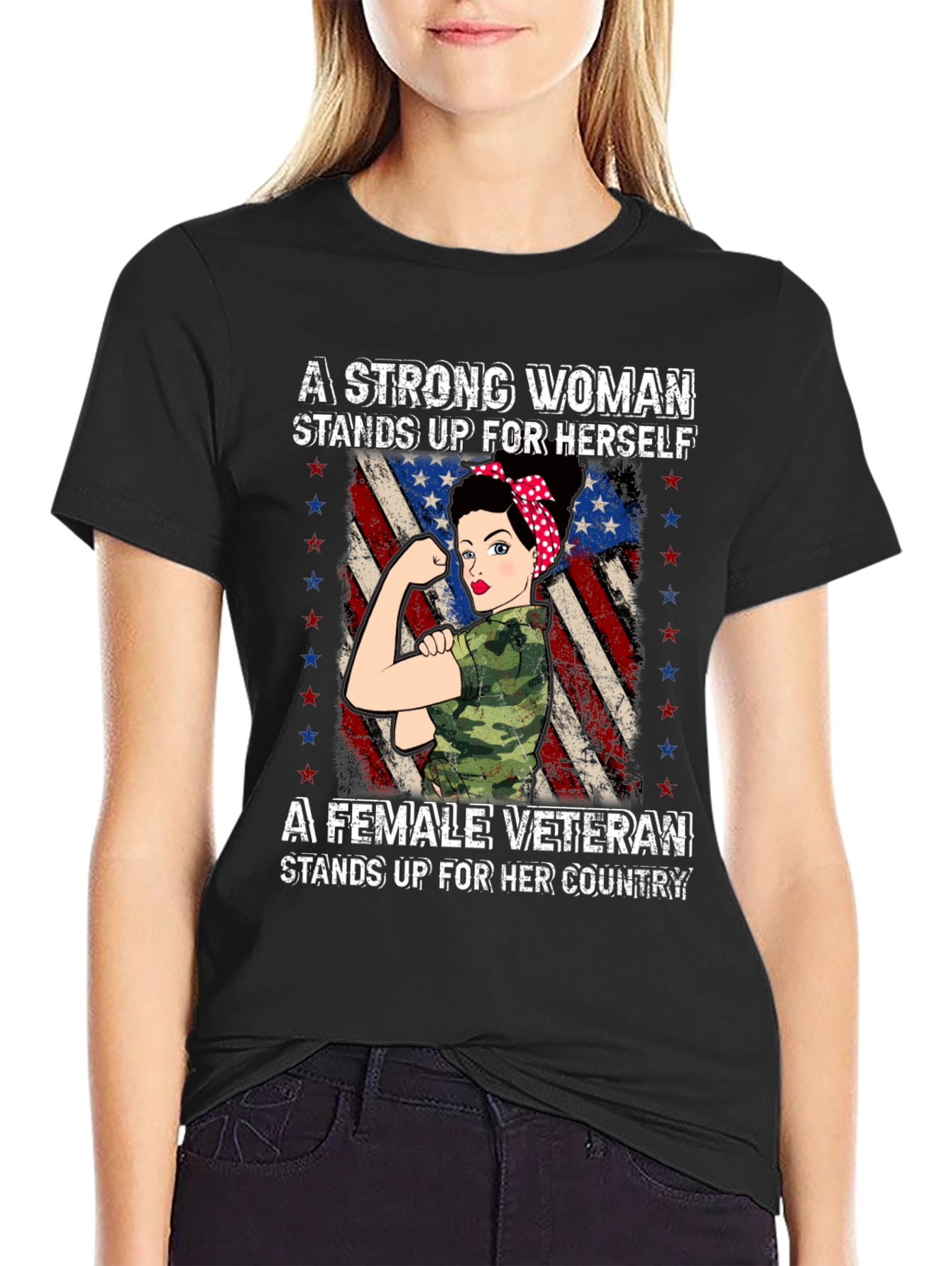 Strong Woman Veteran T-Shirt