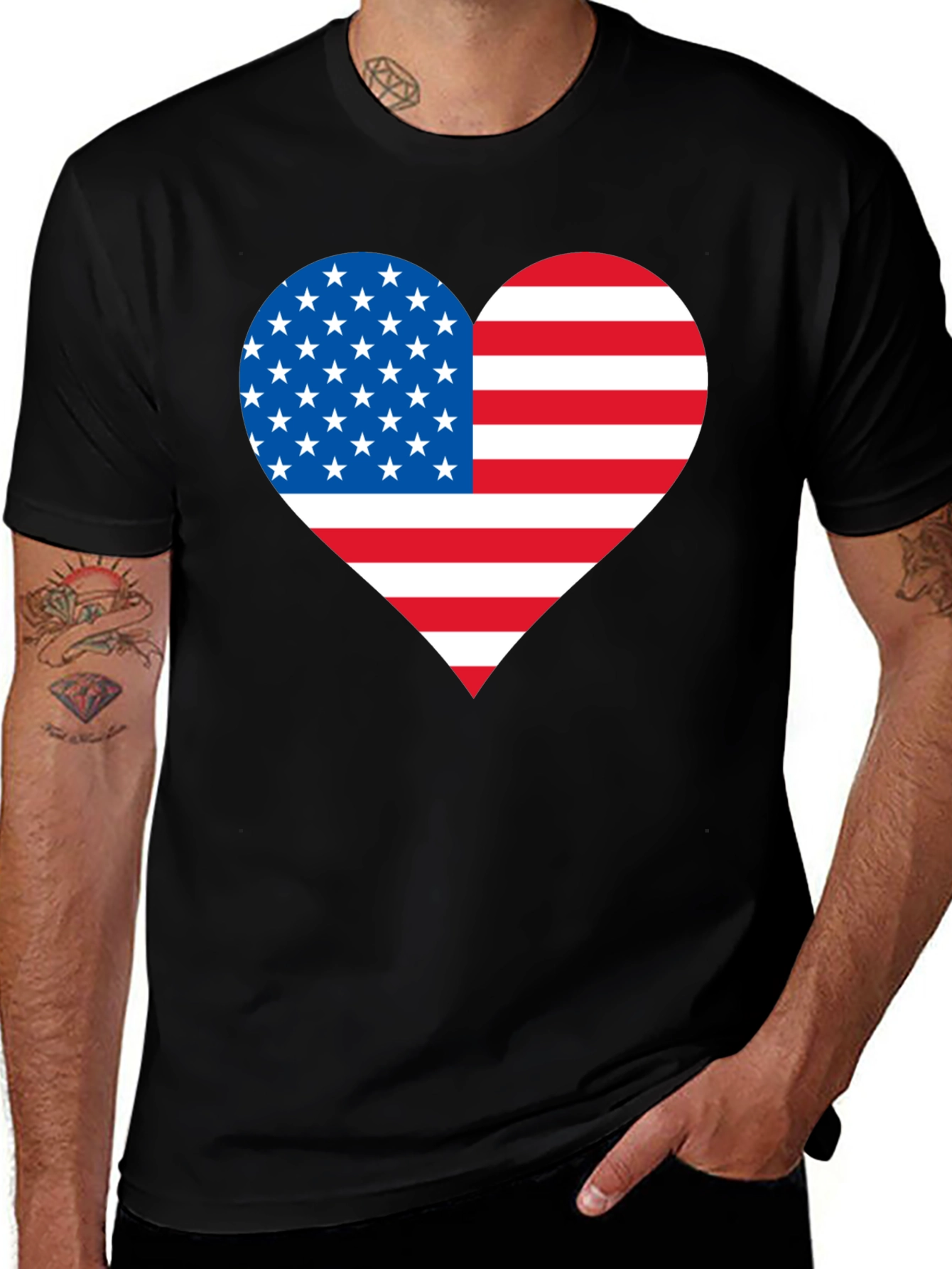 Patriotic Heart Flag T-Shirt
