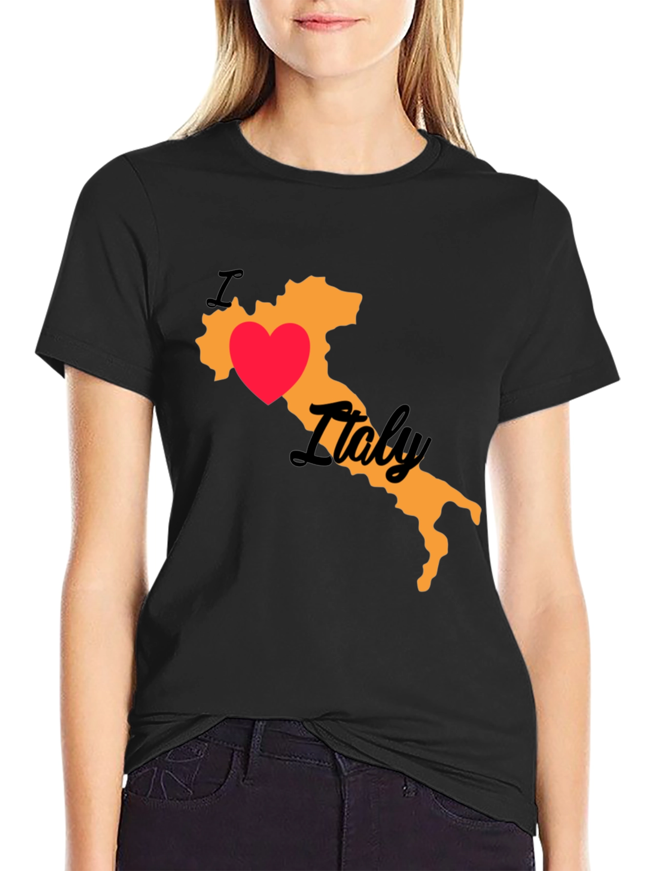 I Love Italy Black T-Shirt