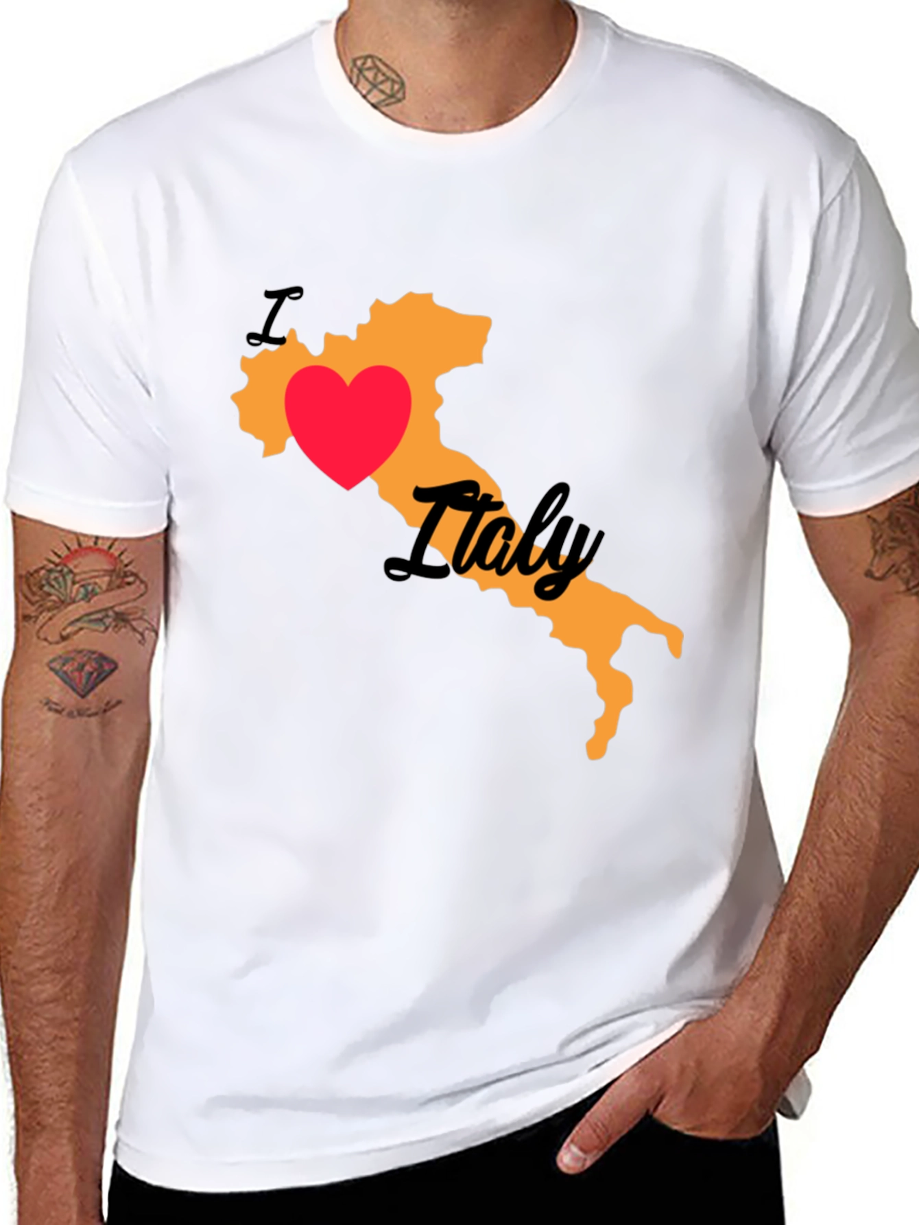 I Love Italy Black T-Shirt