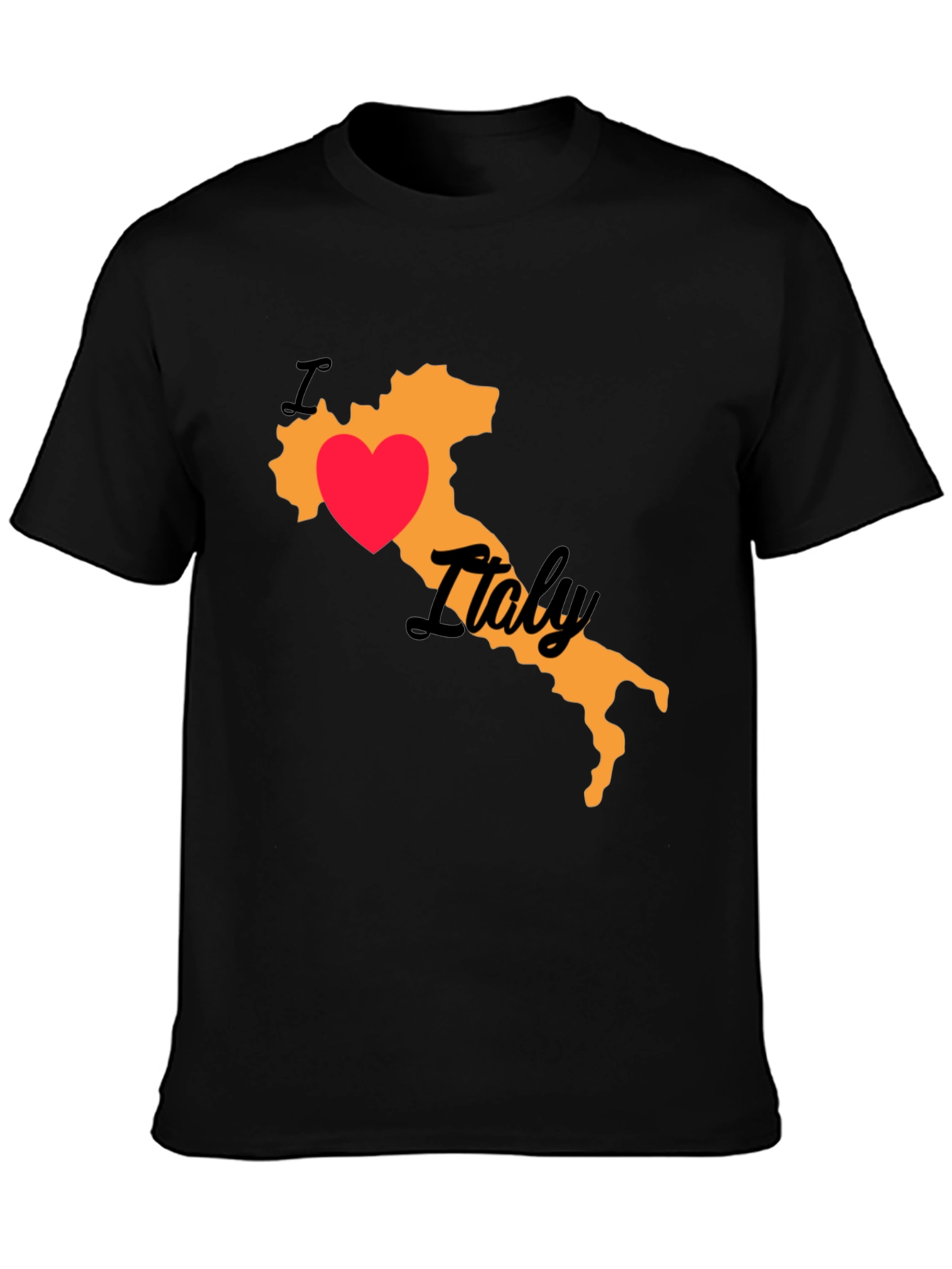 I Love Italy Black T-Shirt