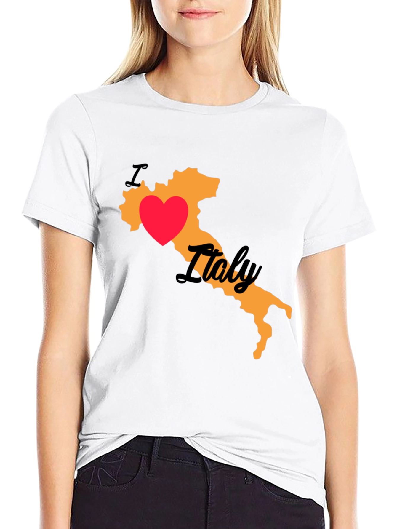 I Love Italy Black T-Shirt