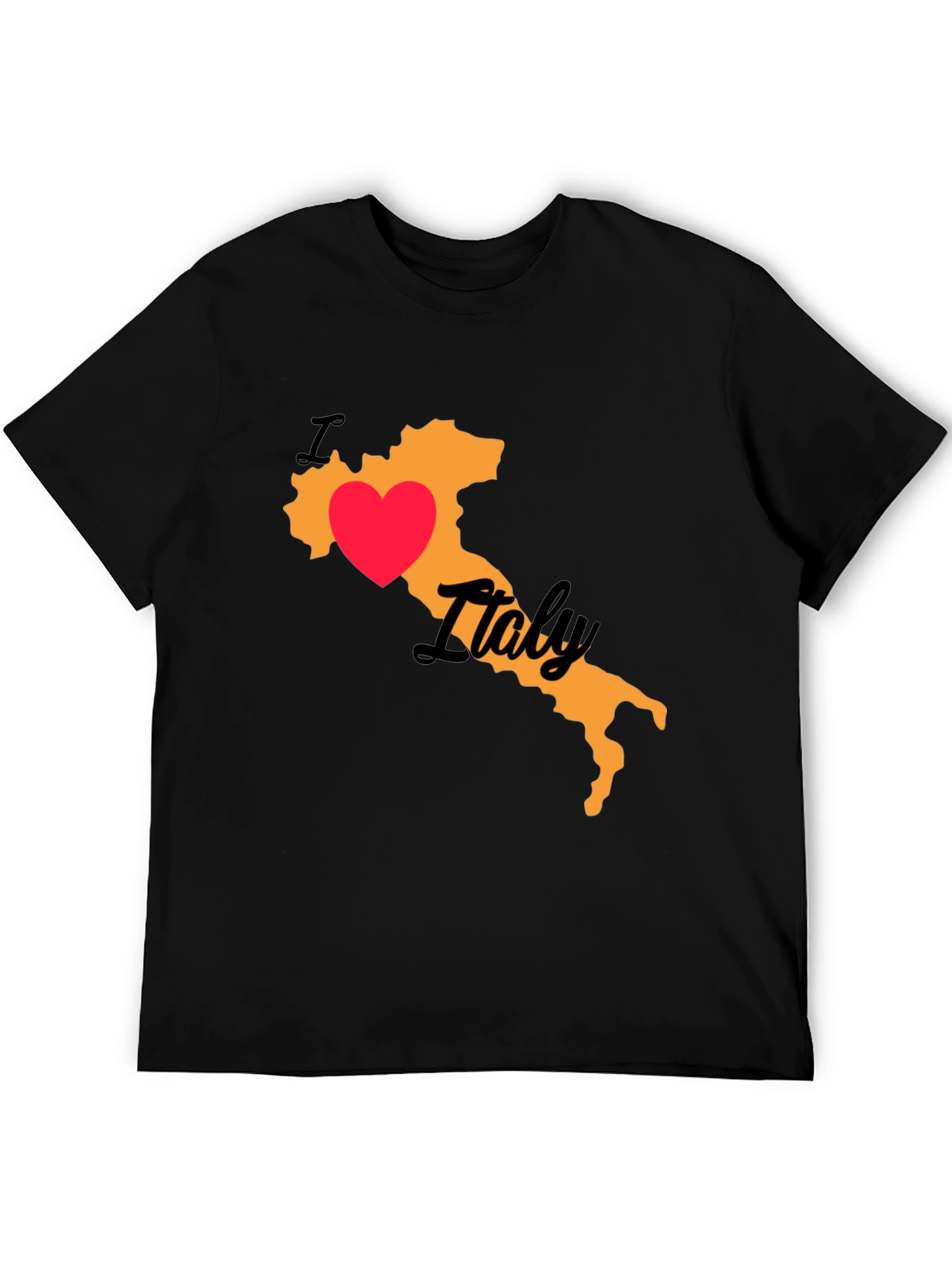 I Love Italy Black T-Shirt