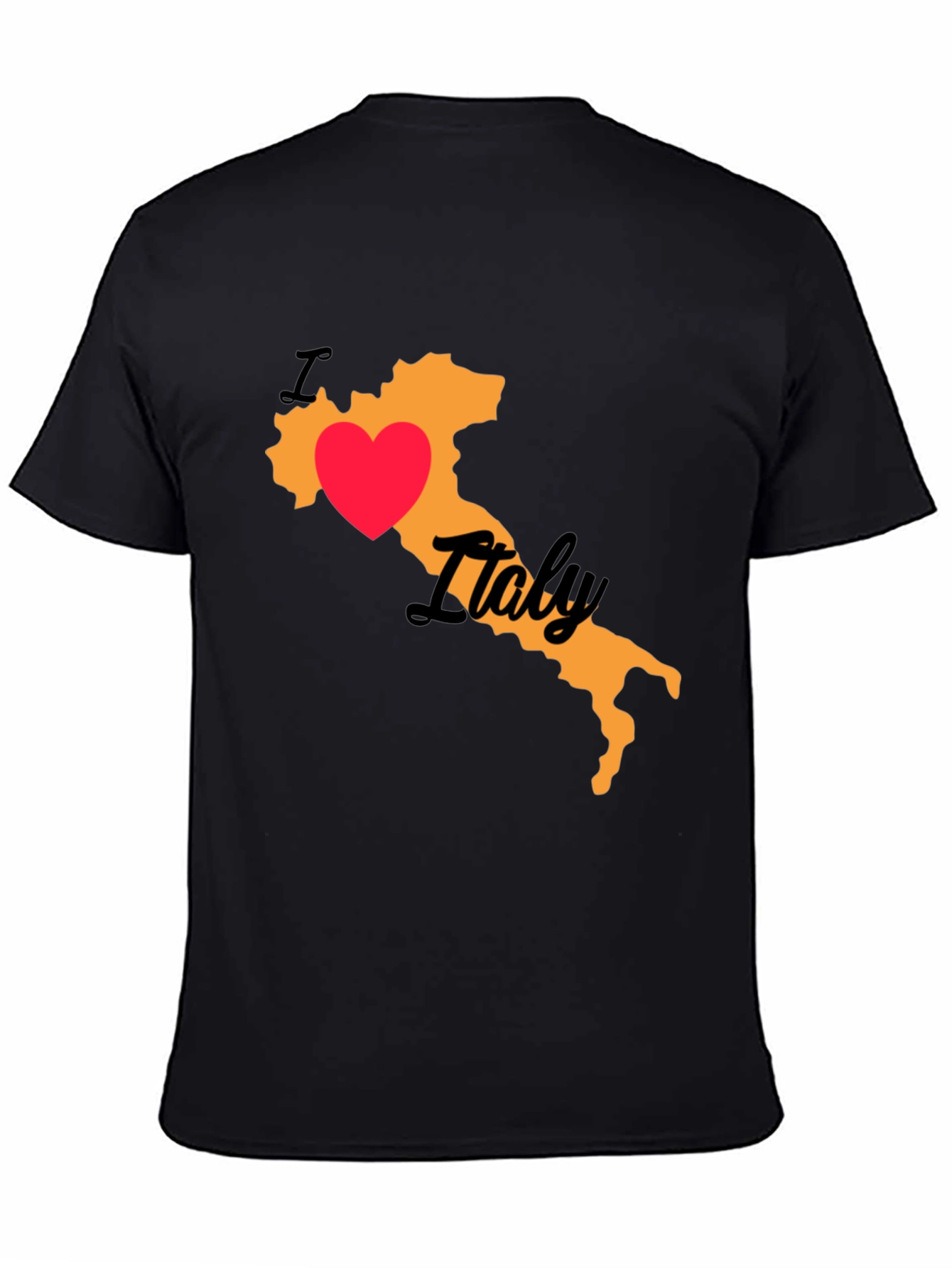 I Love Italy Black T-Shirt