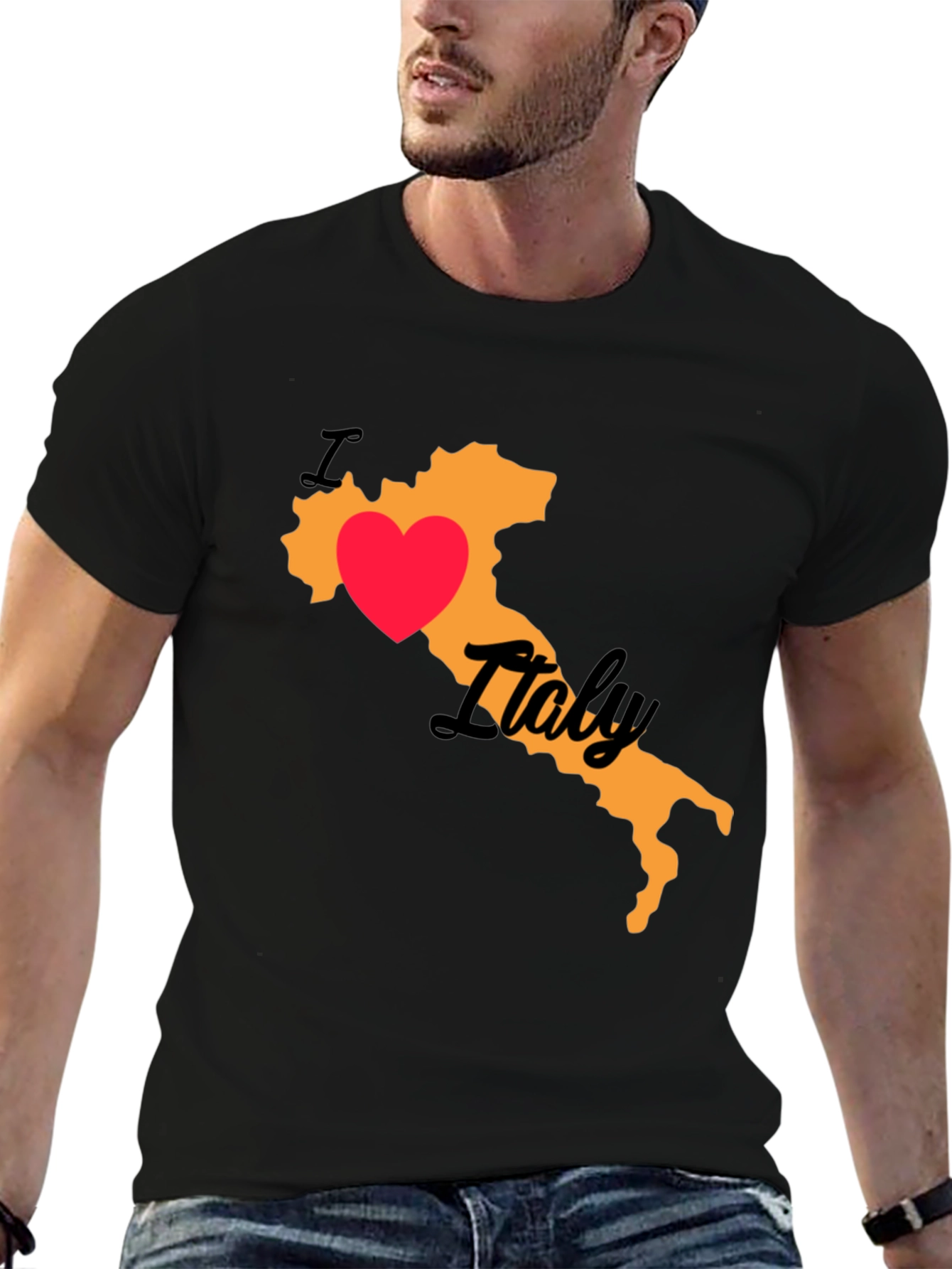I Love Italy Black T-Shirt