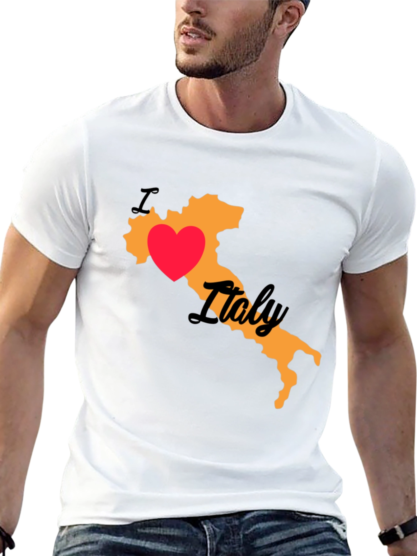 I Love Italy Black T-Shirt