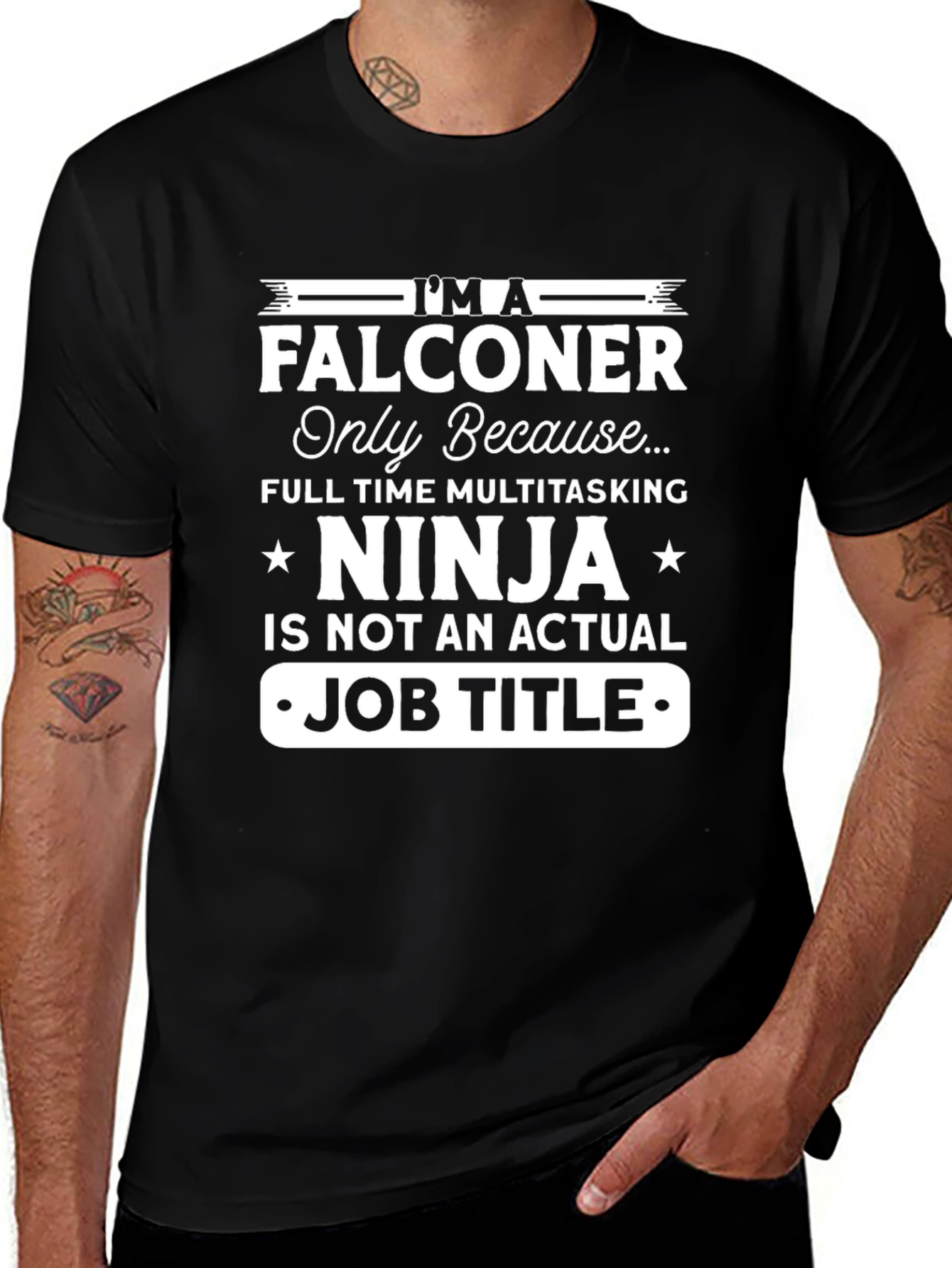 Falconer Ninja Job Title Graphic Tee