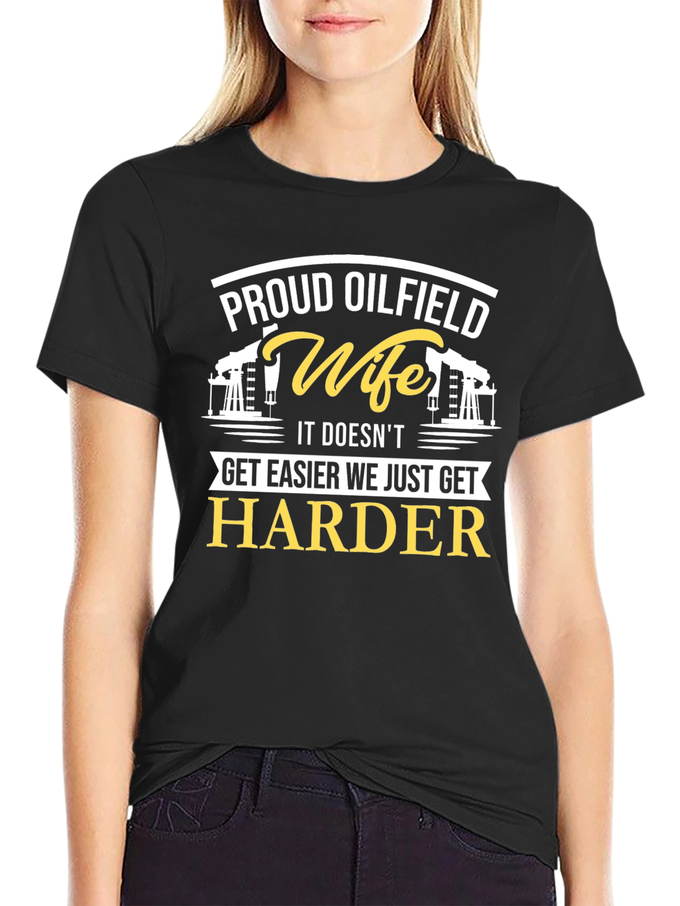 Proud Oilfield Wife Black T-Shirt