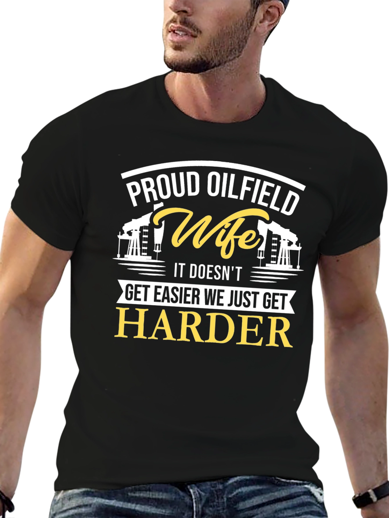 Proud Oilfield Wife Black T-Shirt