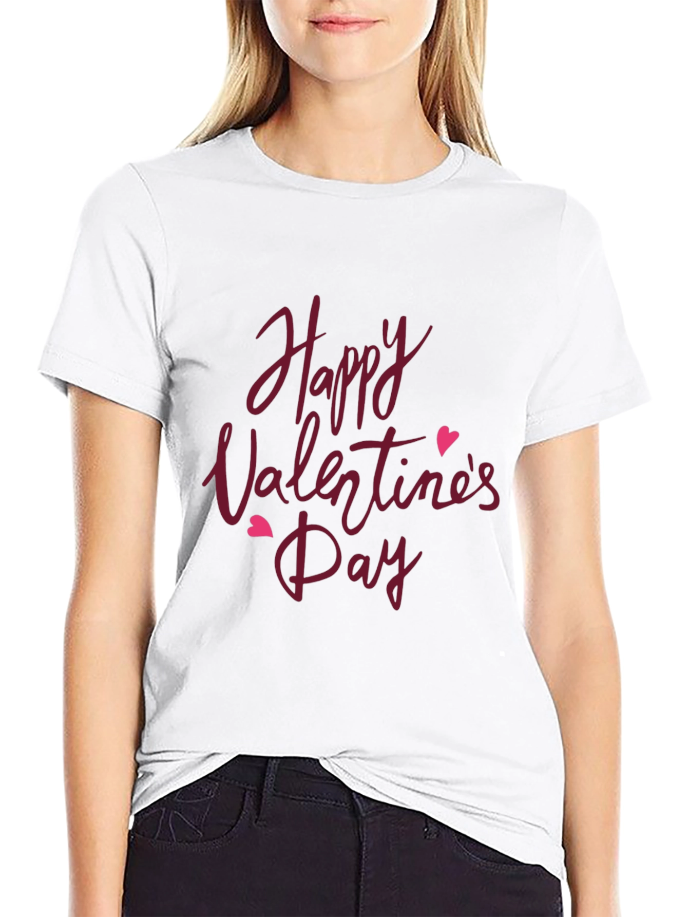 Happy Valentines Day T-Shirt - Black