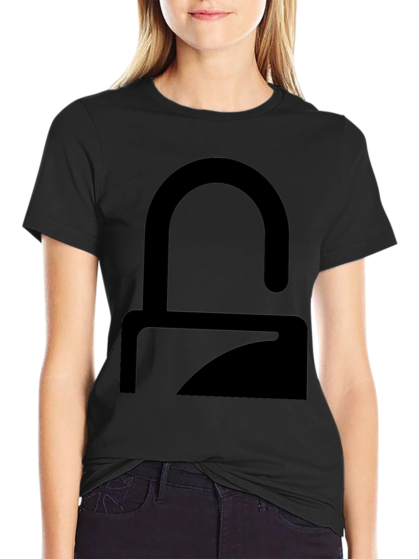 Modern Minimalist Graphic T-Shirt - Solid Black