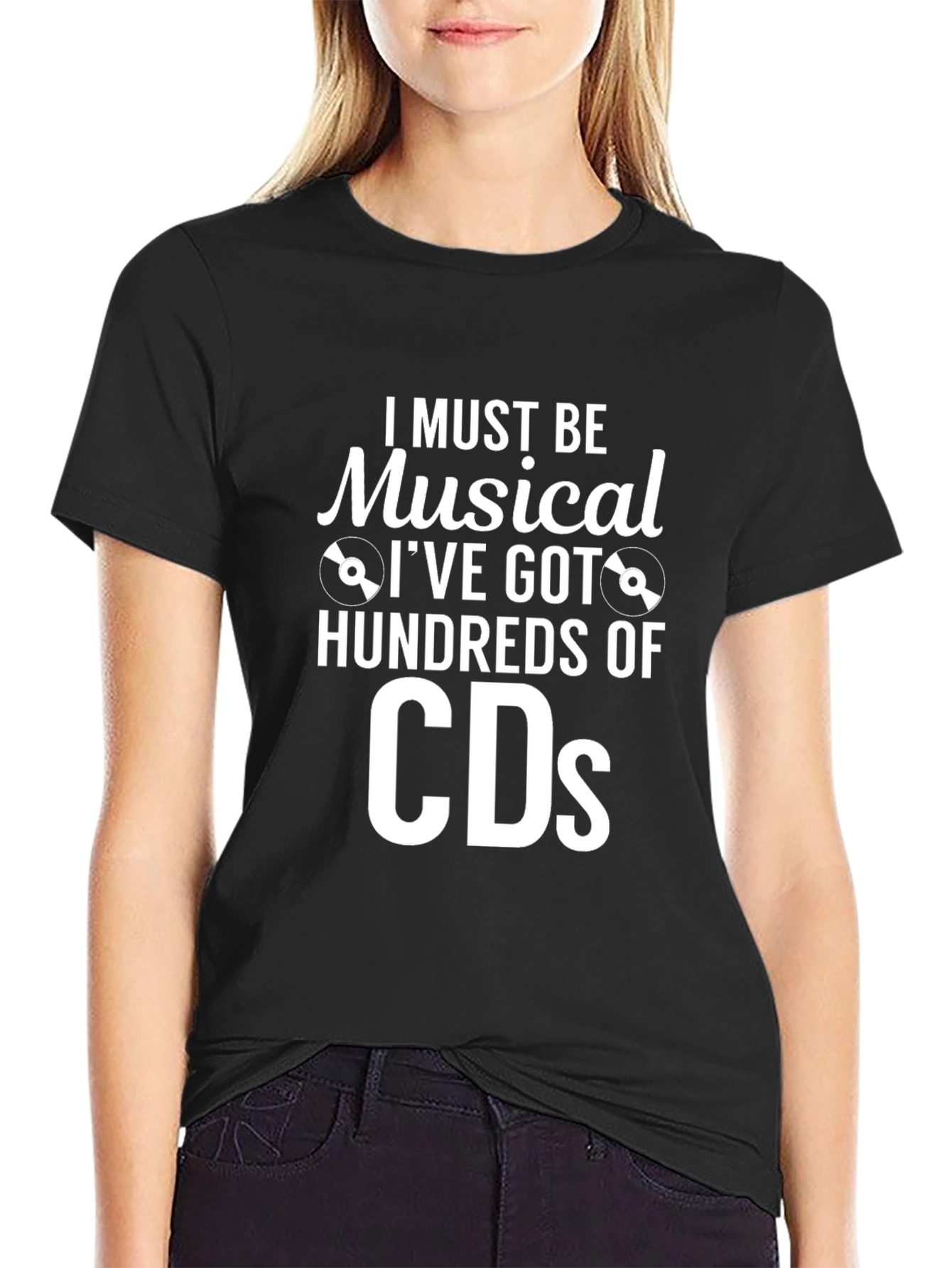 Musical Humor T-Shirt - Hundreds of CDs