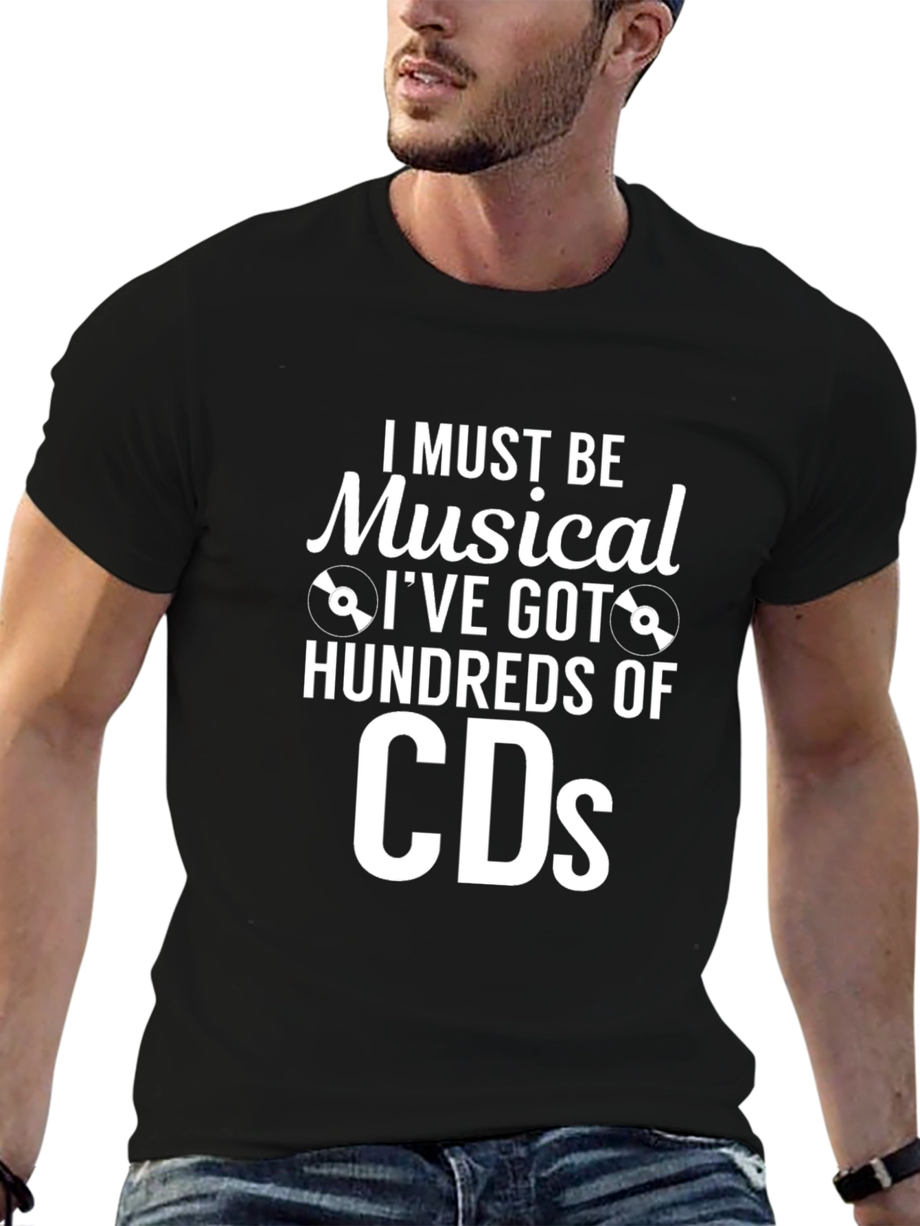 Musical Humor T-Shirt - Hundreds of CDs