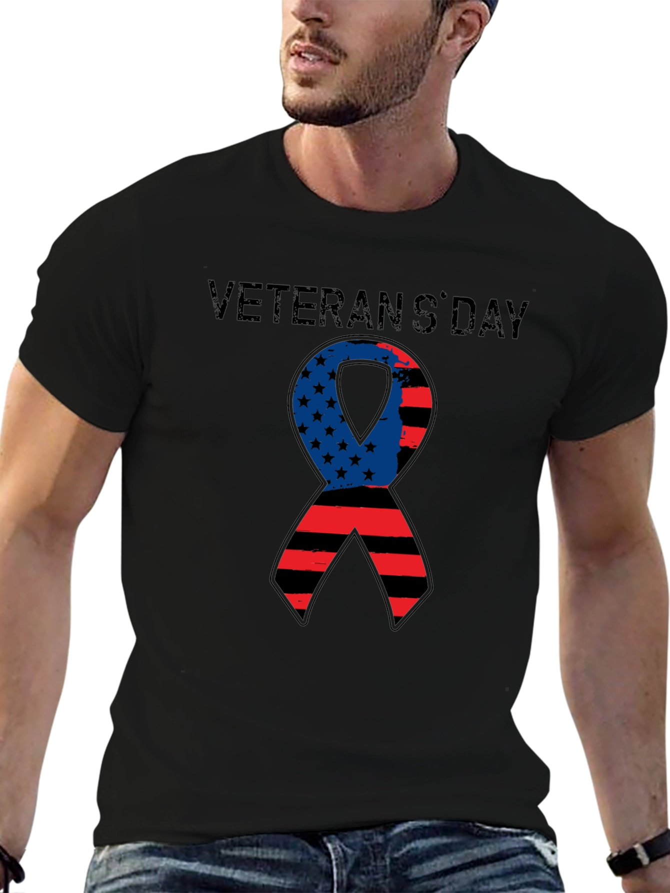 Veterans Day Ribbon T-Shirt - Patriotic Apparel
