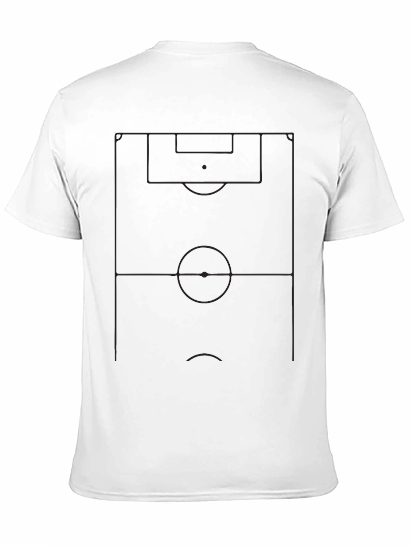 Soccer Field Diagram Tee - Black Cotton Graphic T-Shirt