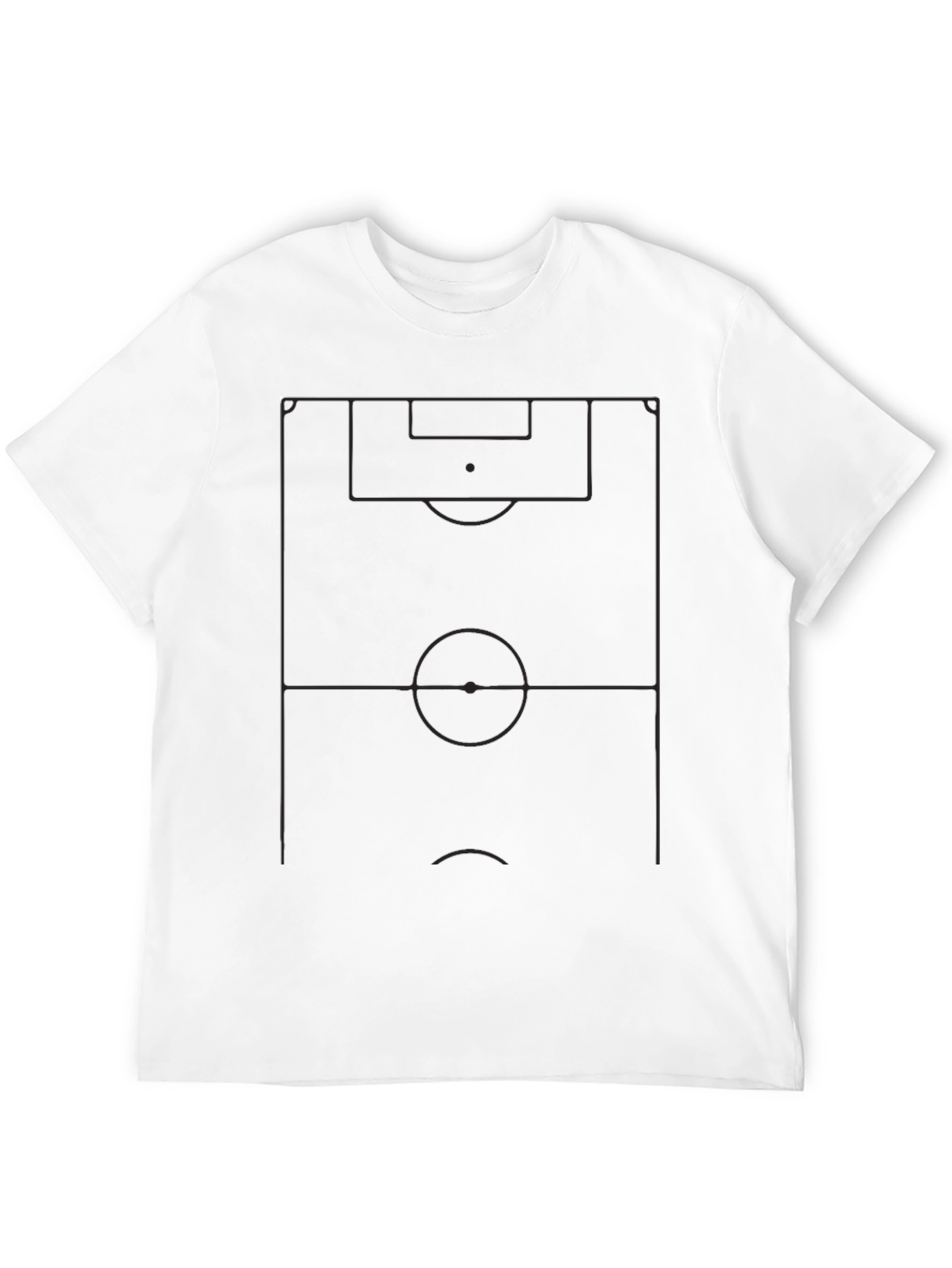 Soccer Field Diagram Tee - Black Cotton Graphic T-Shirt