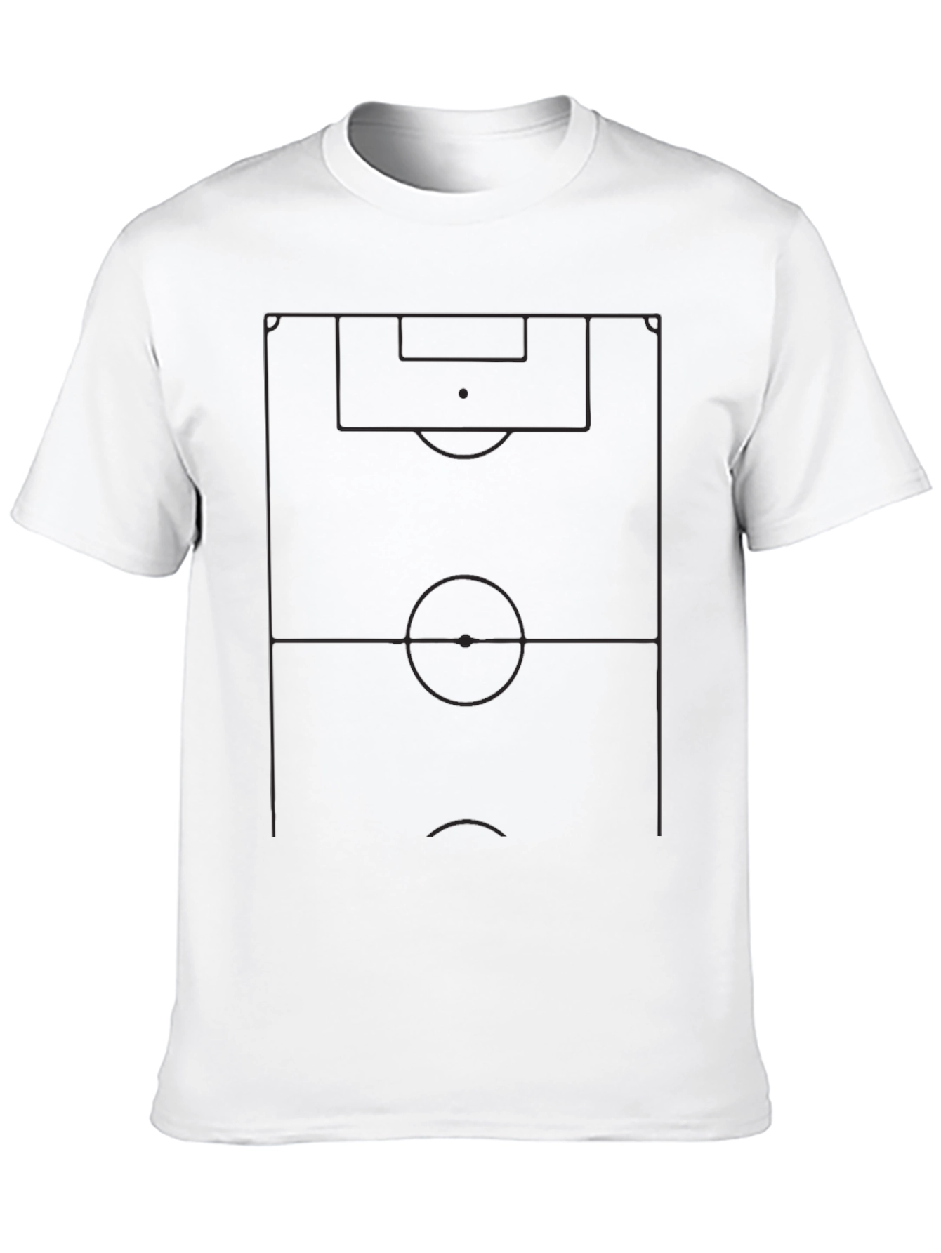 Soccer Field Diagram Tee - Black Cotton Graphic T-Shirt