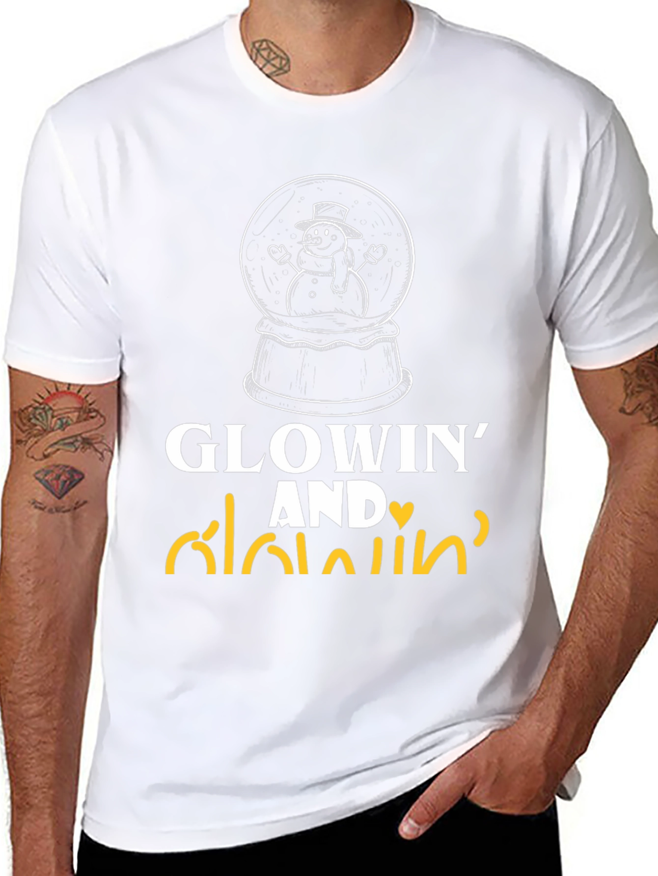 Glowin and Lovin T-Shirt - Snowman Design