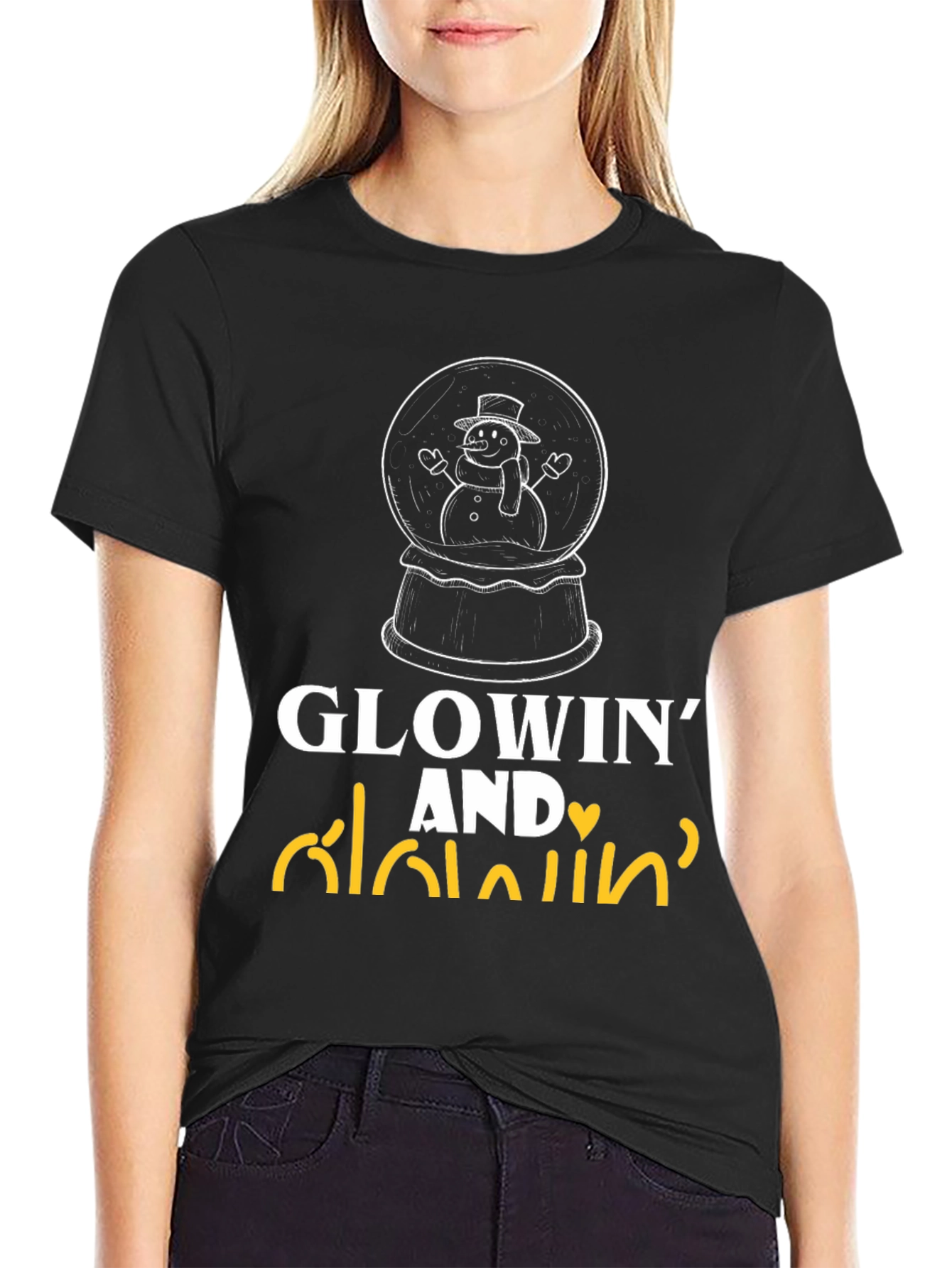 Glowin and Lovin T-Shirt - Snowman Design