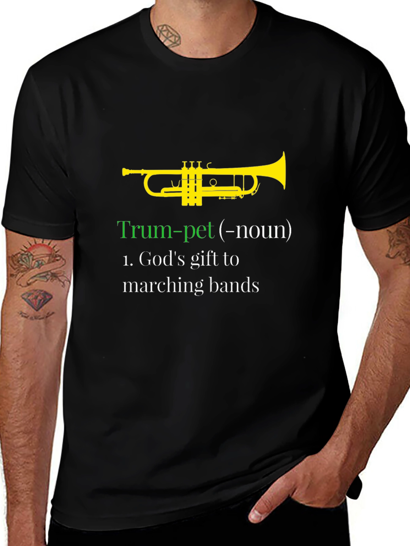 Trumpet Definition Funny Musician Black T-Shirt