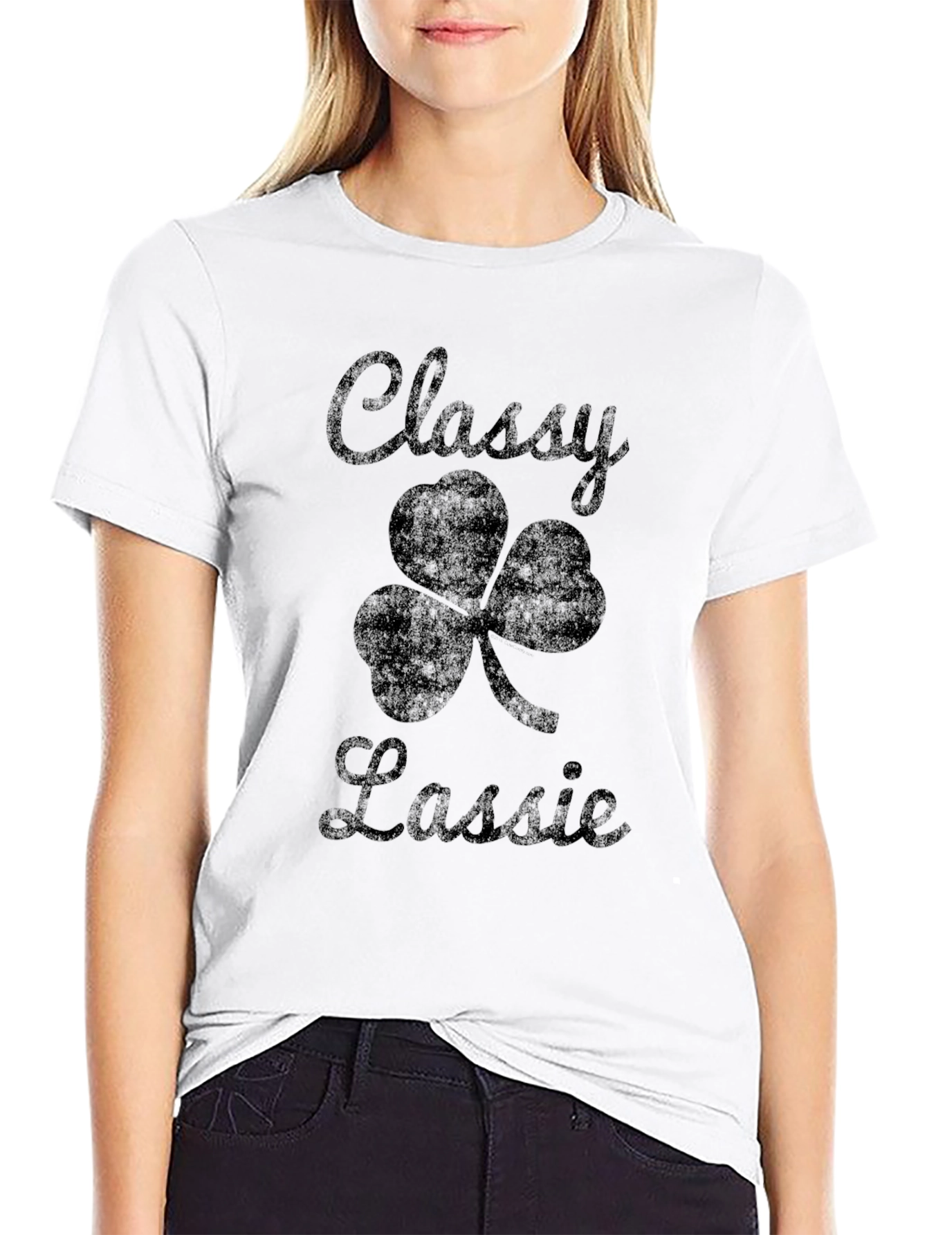 Classy Lassie Shamrock Graphic T-Shirt