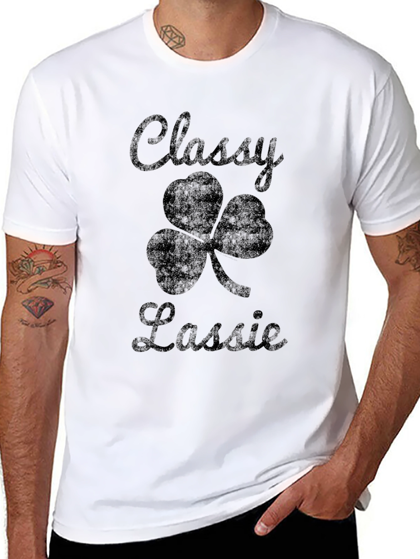 Classy Lassie Shamrock Graphic T-Shirt