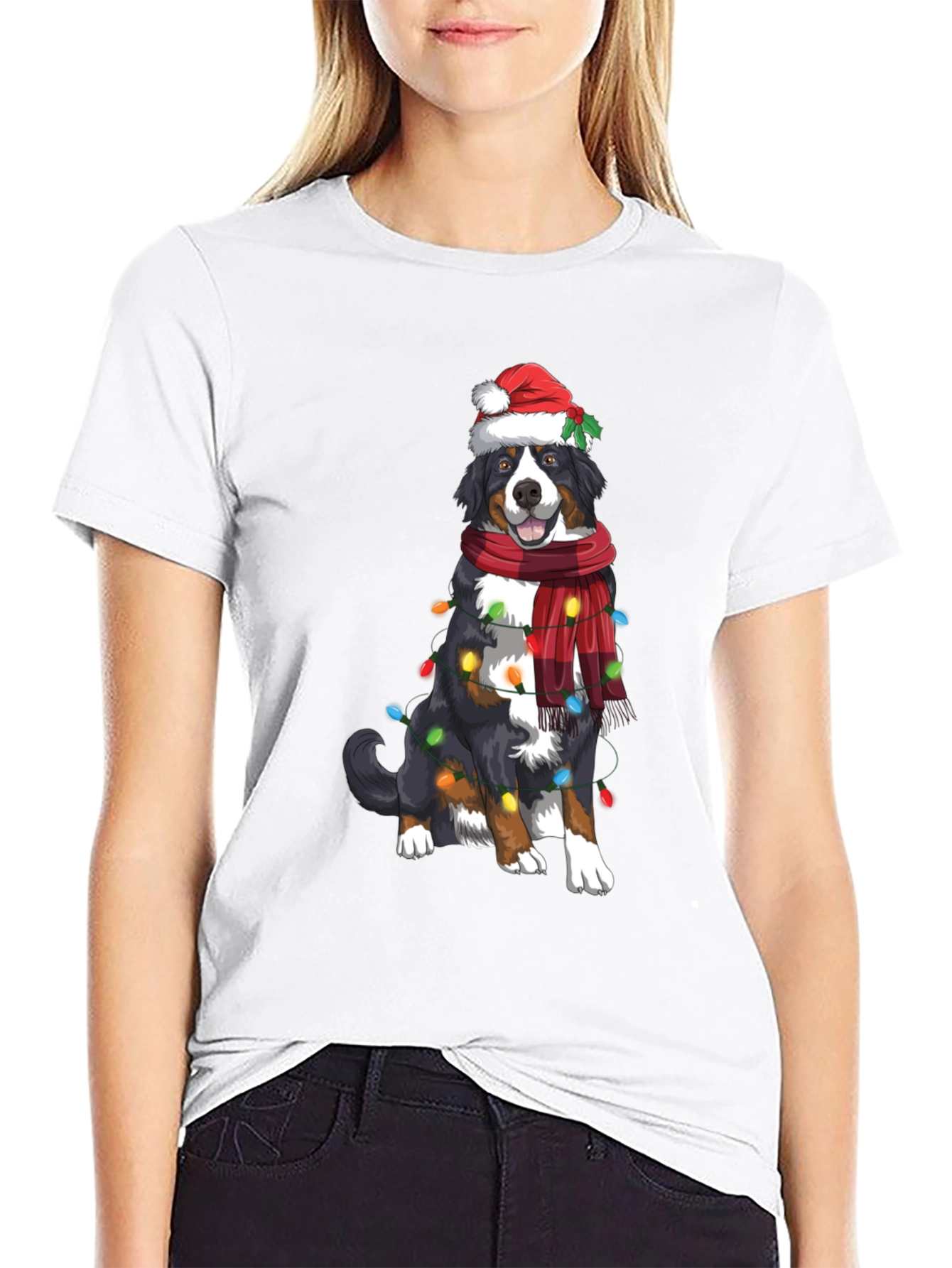 Festive Bernese Mountain Dog Christmas T-Shirt